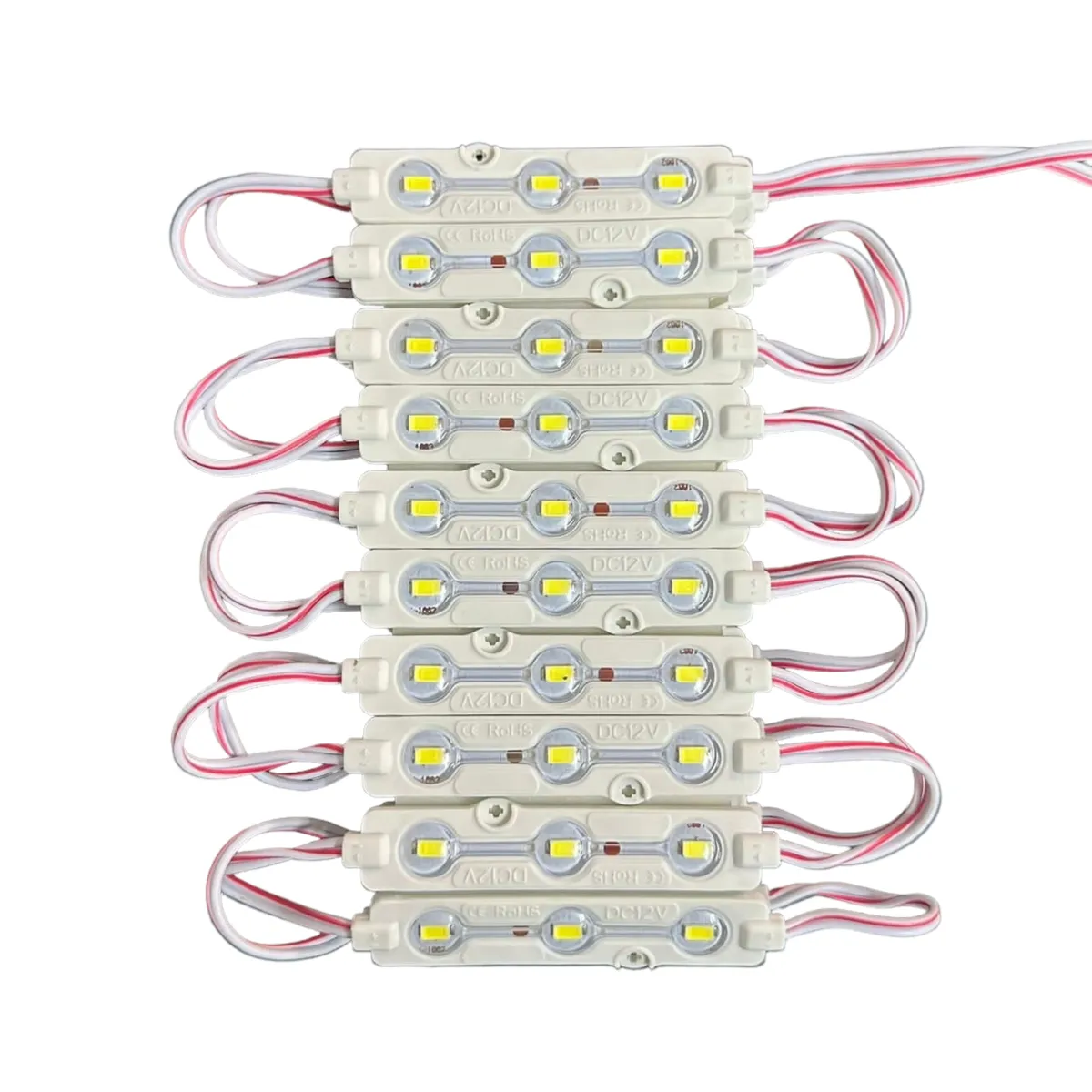Modulo con 3 LED tipo encapsulado en varios colores tira de 20 piezas · Blanco