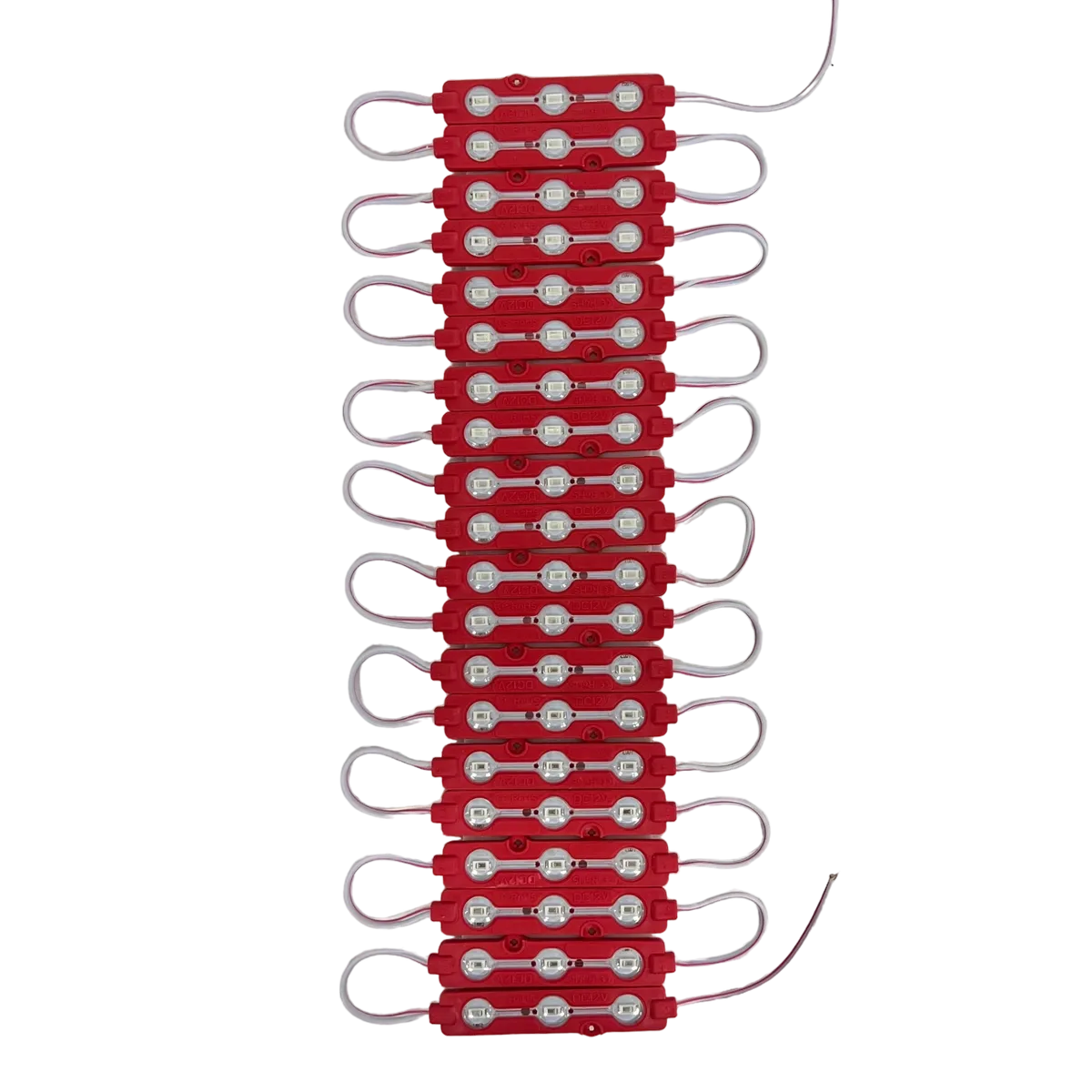 Modulo con 3 LED tipo encapsulado en varios colores tira de 20 piezas — Rojo