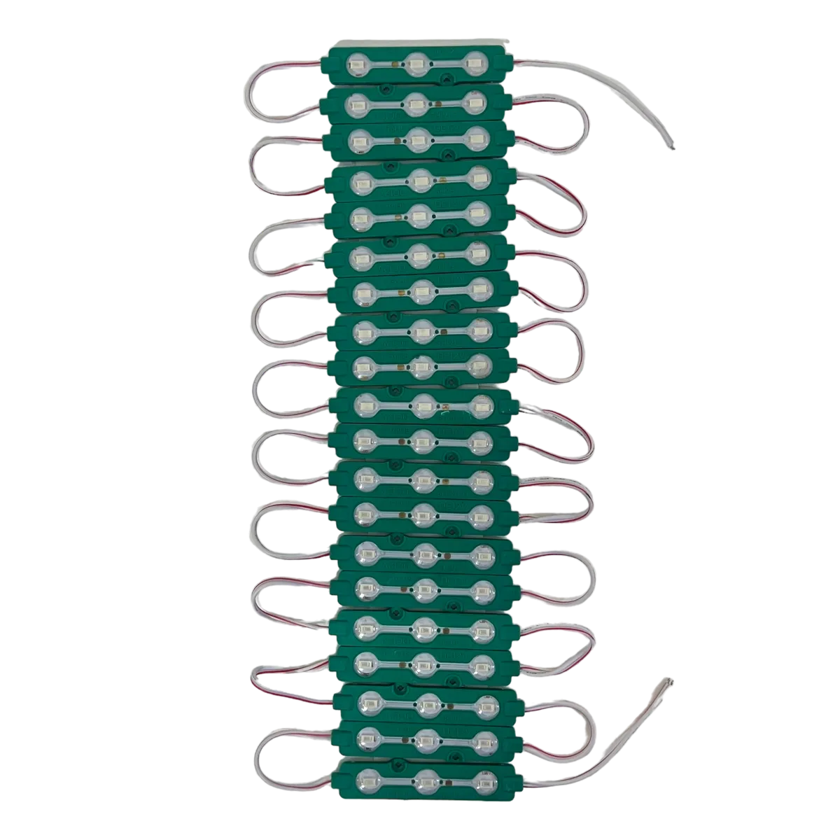 Modulo con 3 LED tipo encapsulado en varios colores tira de 20 piezas · Verde
