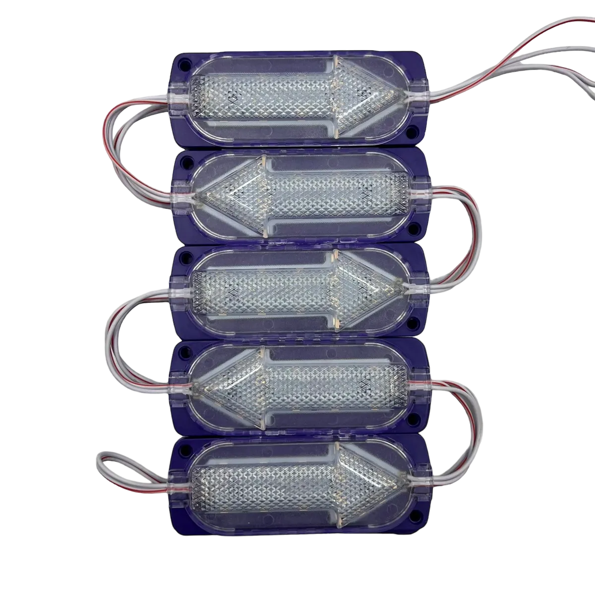 Modulo tipo flecha con 15 LED tira de 10 piezas · Morado
