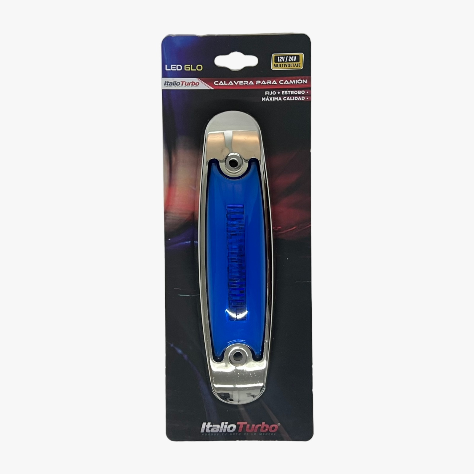 Plafón tipo Peter Bilt con GLO función fijo + estrobo · Azul