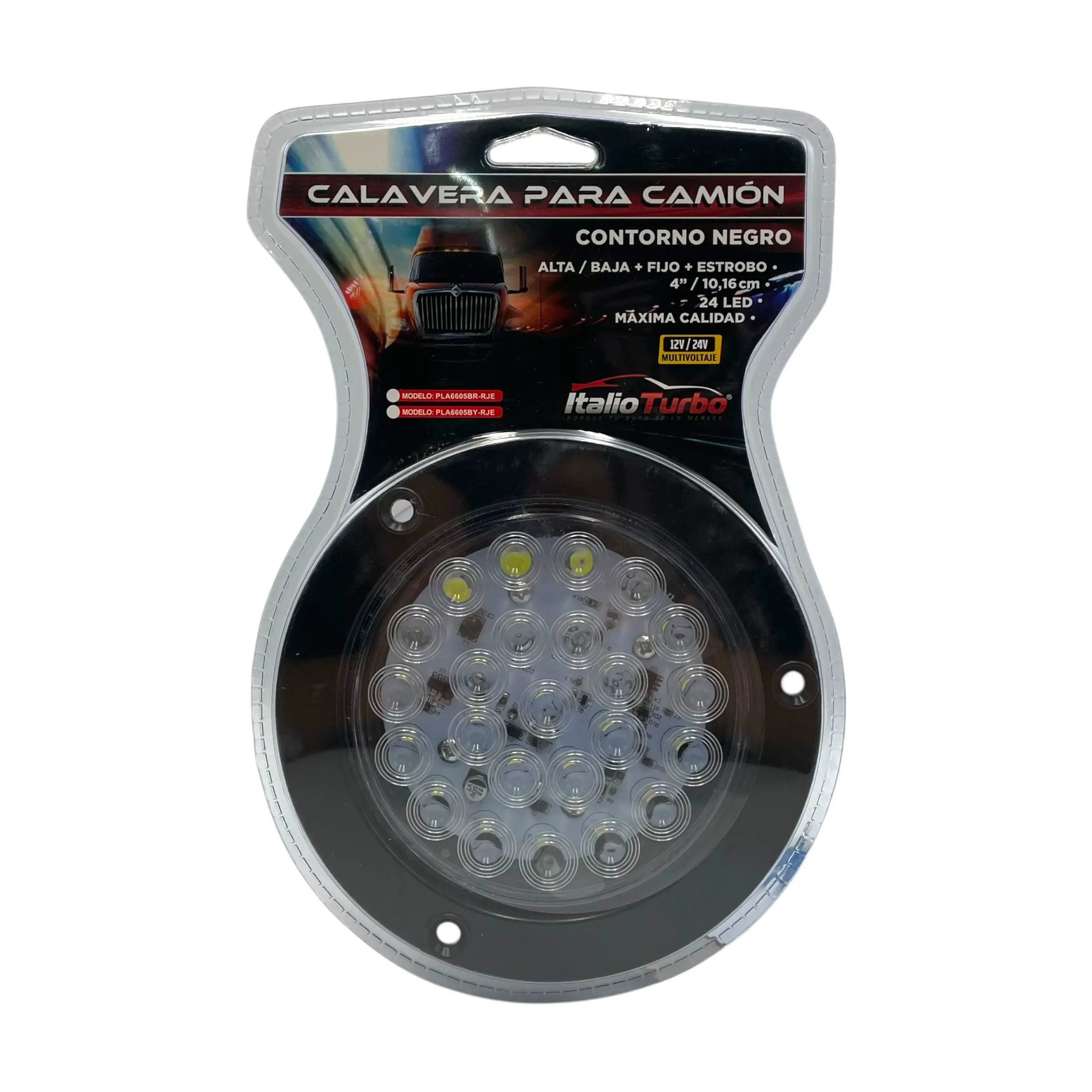 Plafón redondo de 24 LED con borde negro · Blanco