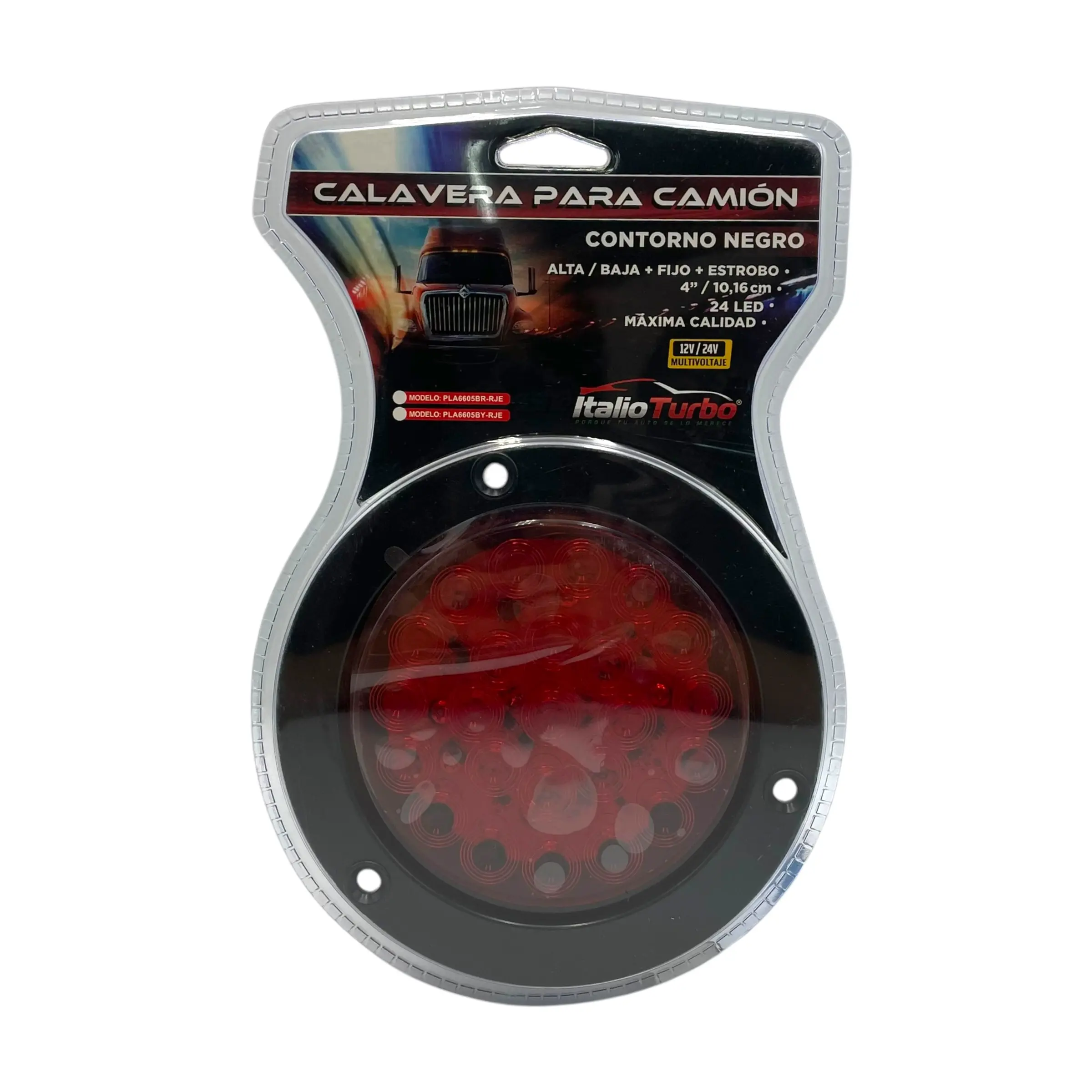 Plafón redondo de 24 LED con borde negro · Rojo