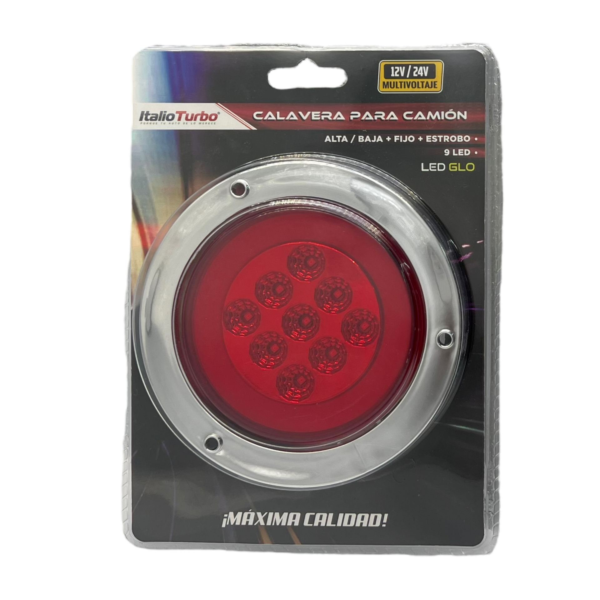 Plafón redondo con 9 LED y GLO — Rojo