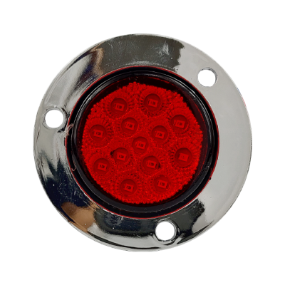 Plafón redondo con 9 LED de 2" fijo + estrobo · Rojo