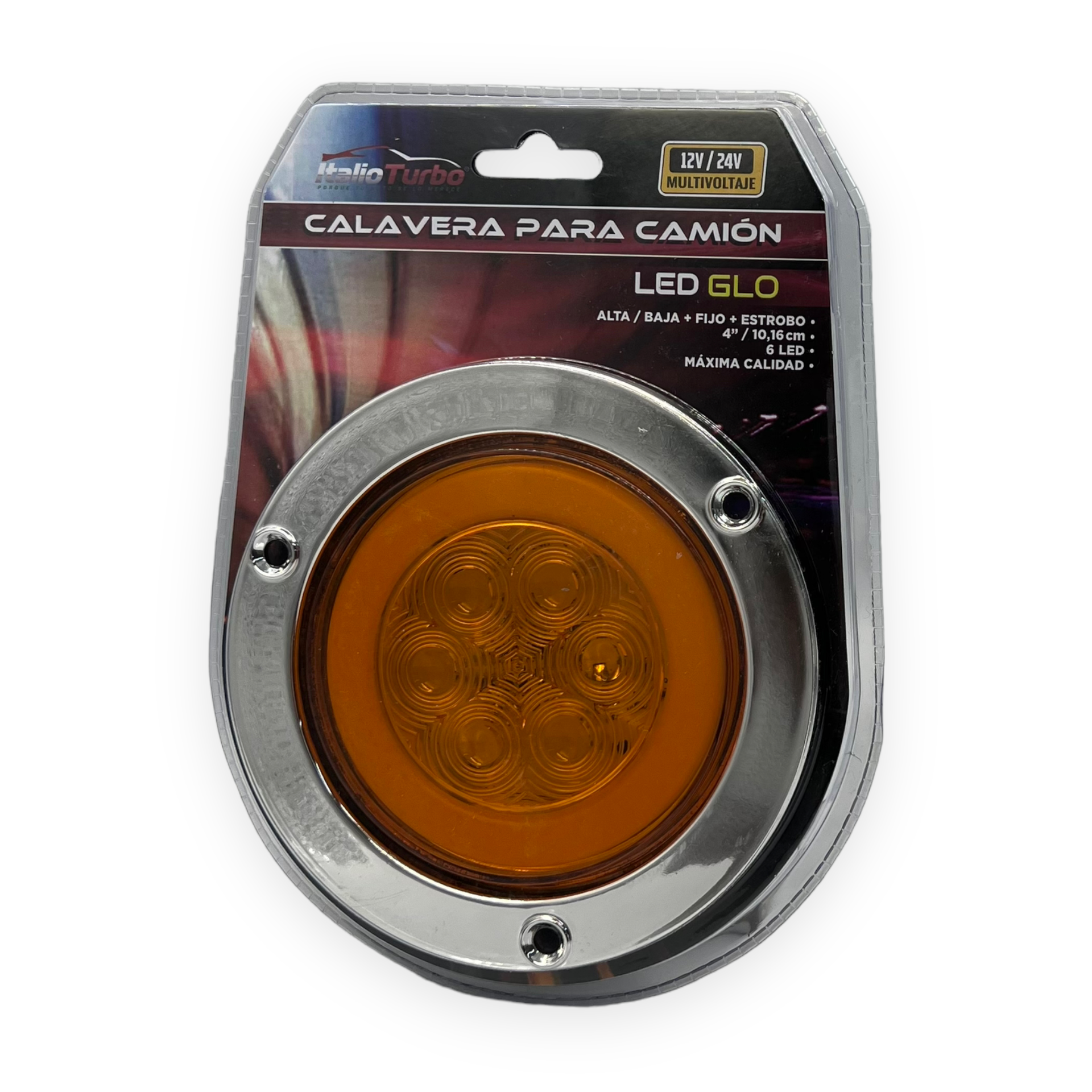 Plafón redondo con 6 LED y GLO · Ámbar