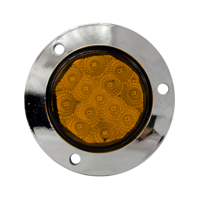 Plafón redondo con 13 LED de 2.5" fijo + estrobo · Ámbar