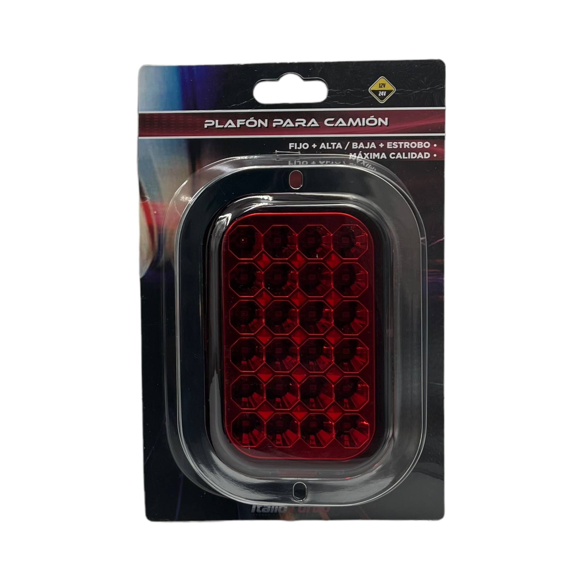 Plafón rectangular de 24 LED · Rojo