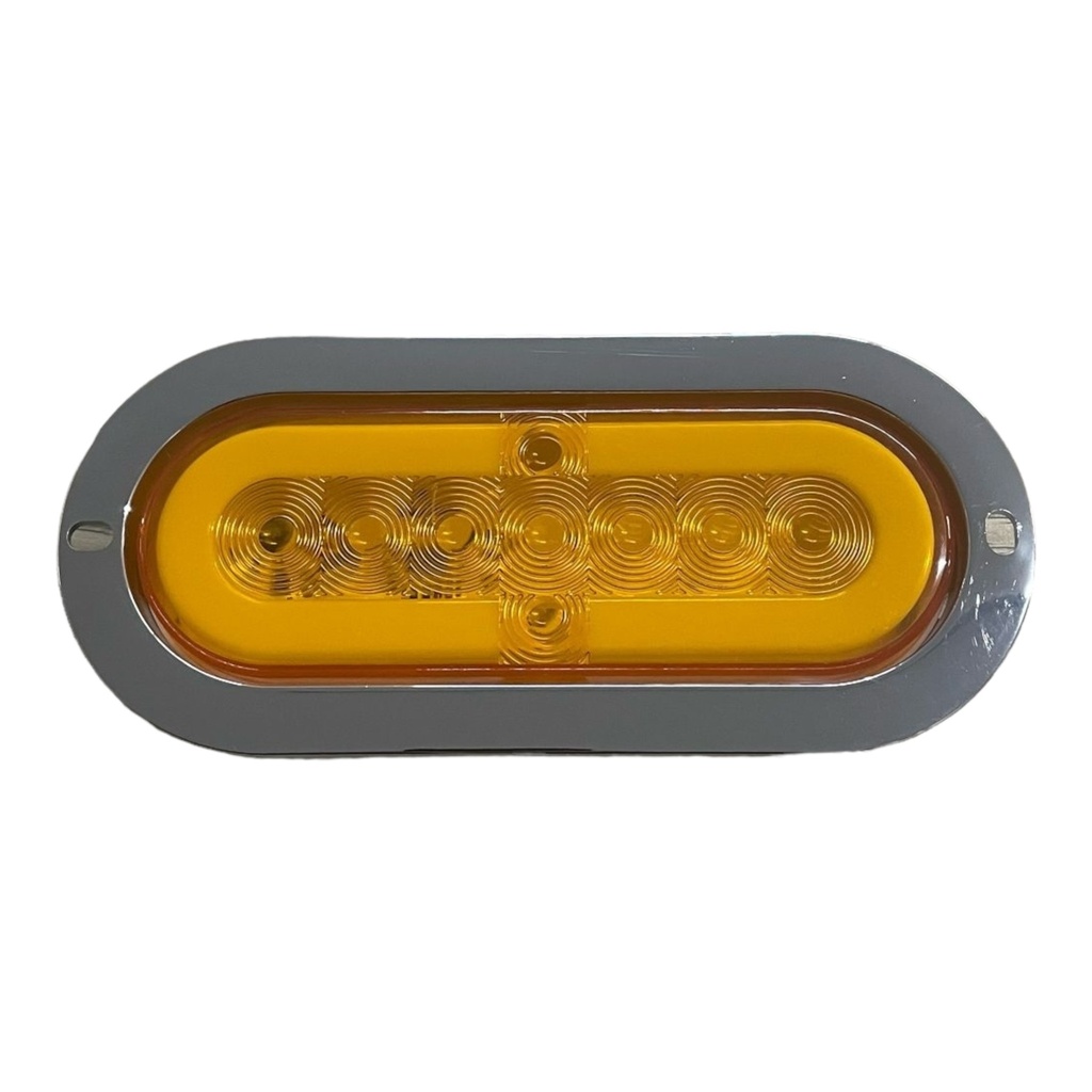 Plafón ovalado de 9 LED con GLO función alta, baja y estrobo · Ámbar