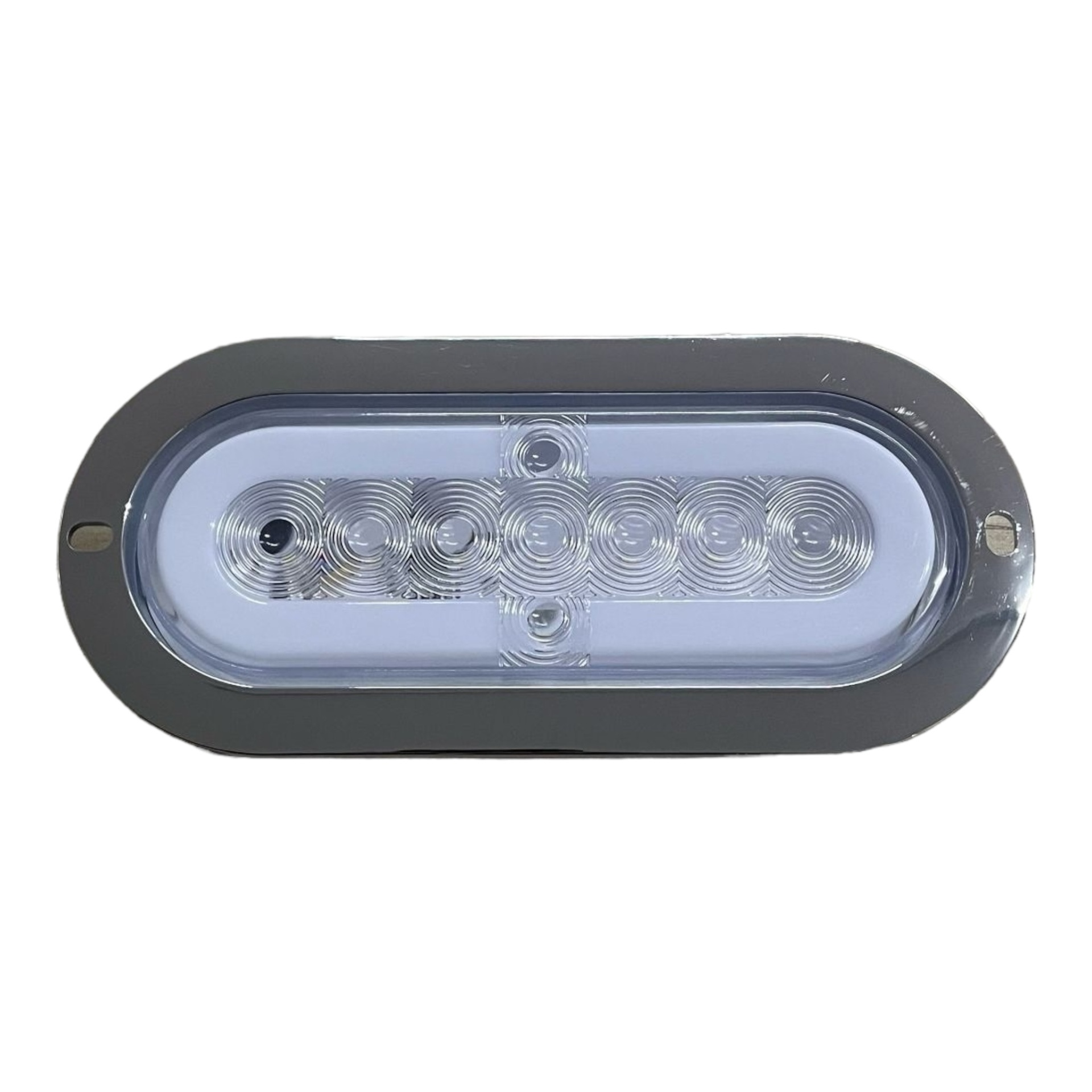 Plafón ovalado de 9 LED con GLO función alta, baja y estrobo · Blanco