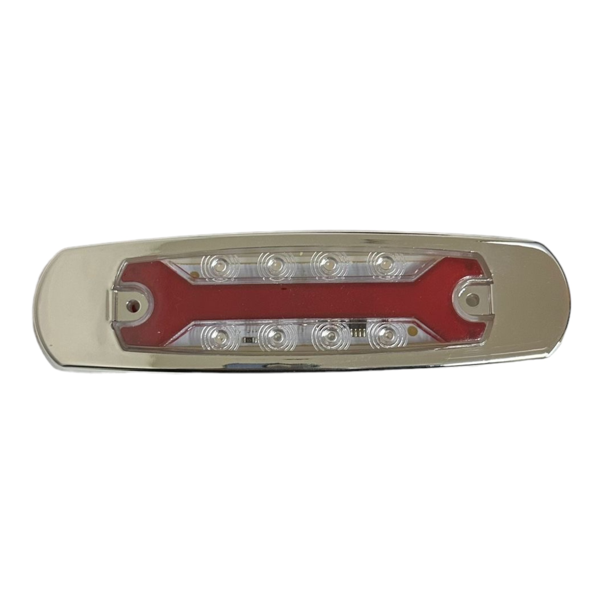 Plafón ovalado de 8 LED tipo Peter con "X" en GLO · Rojo
