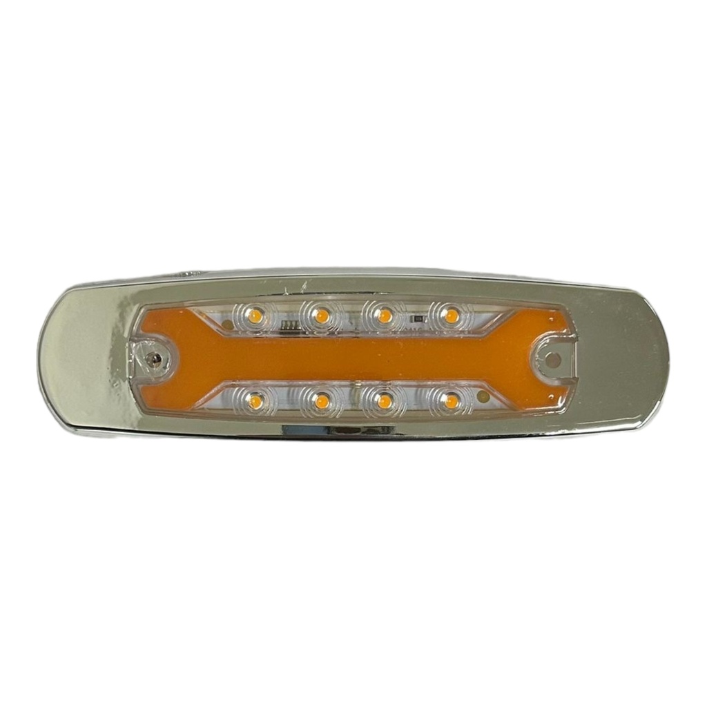 Plafón ovalado de 8 LED tipo Peter con "X" en GLO · Ámbar