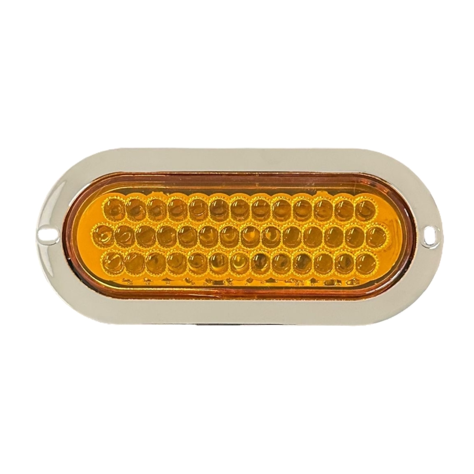Plafón ovalado de 40 LED multivoltaje función fijo + estrobo · Ámbar