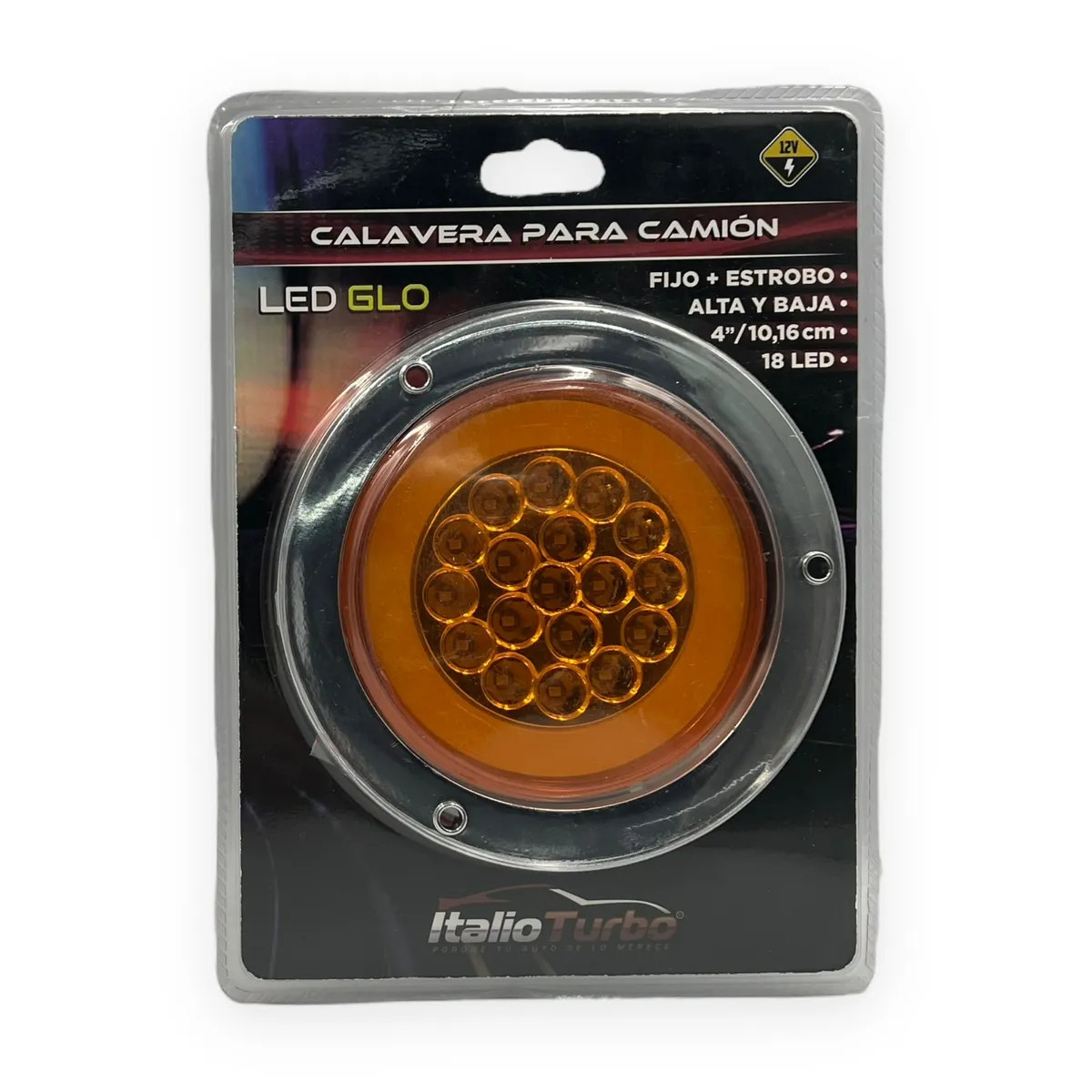 Plafón GLO de 4" para camión con 18 LED · Ámbar