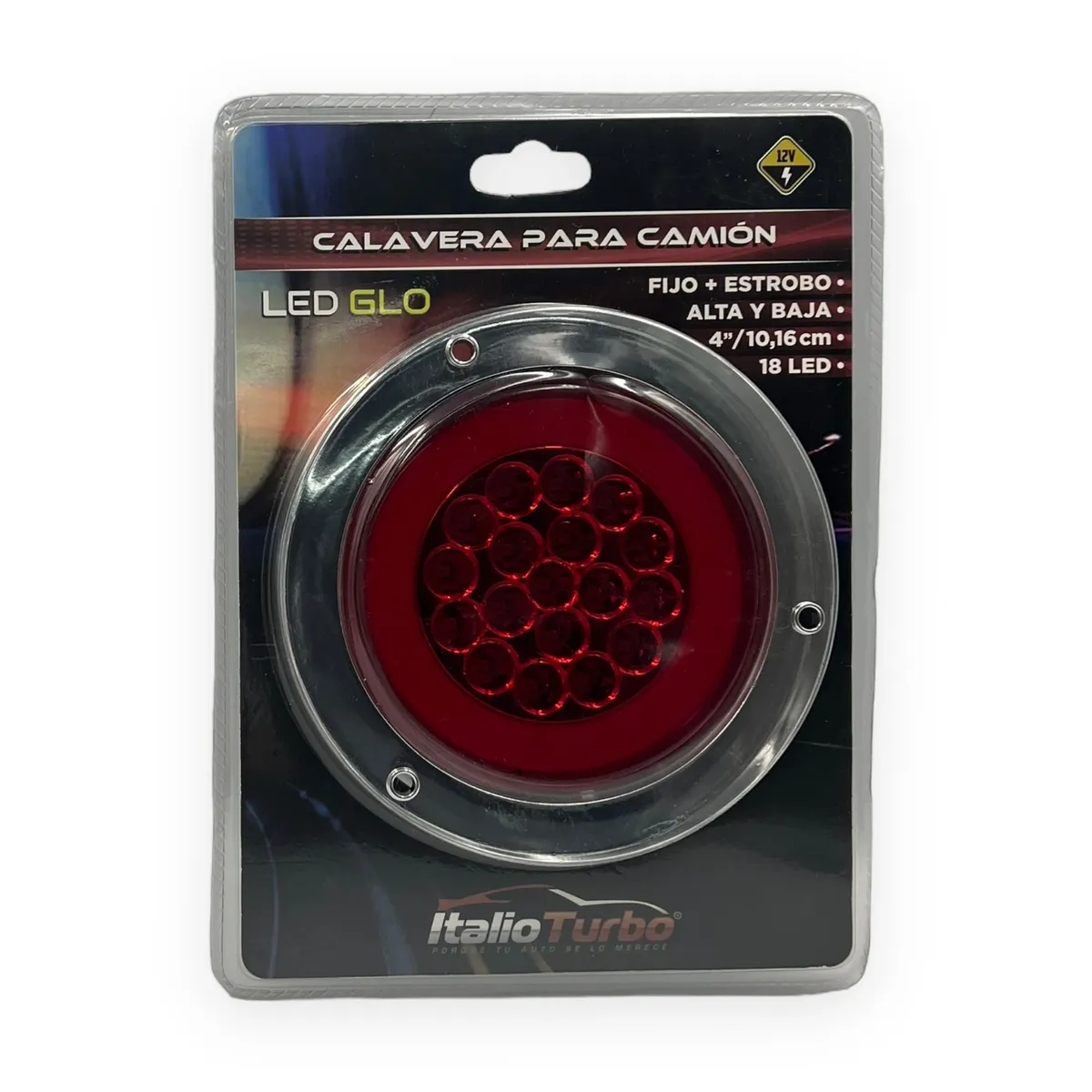 Plafón GLO de 4" para camión con 18 LED · Rojo