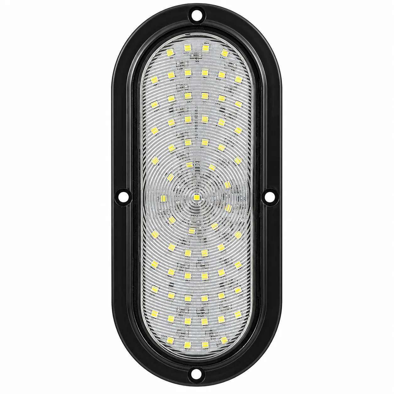 Plafón ovalado con borde negro con 66 LED · Blanco