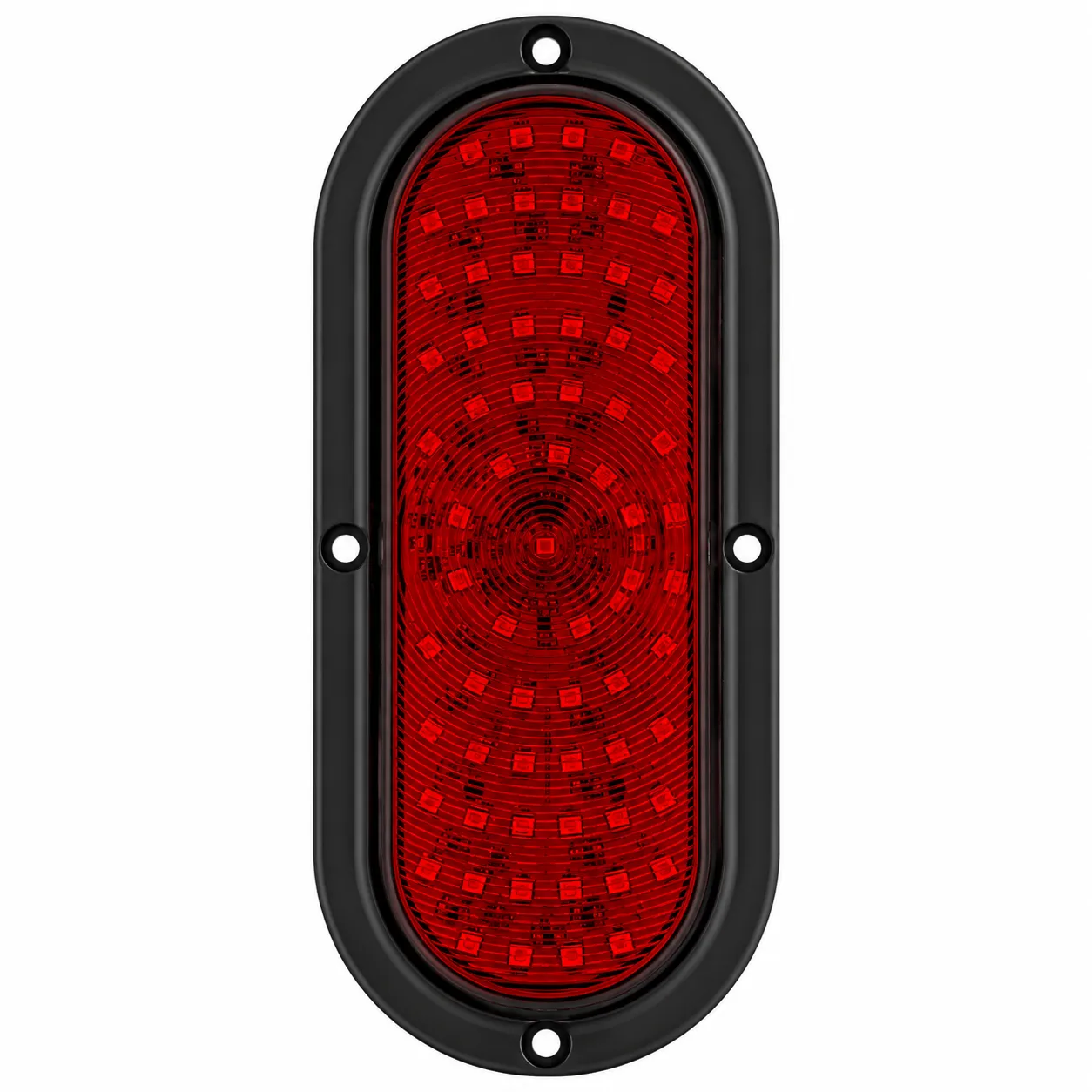 Plafón ovalado con borde negro con 66 LED · Rojo