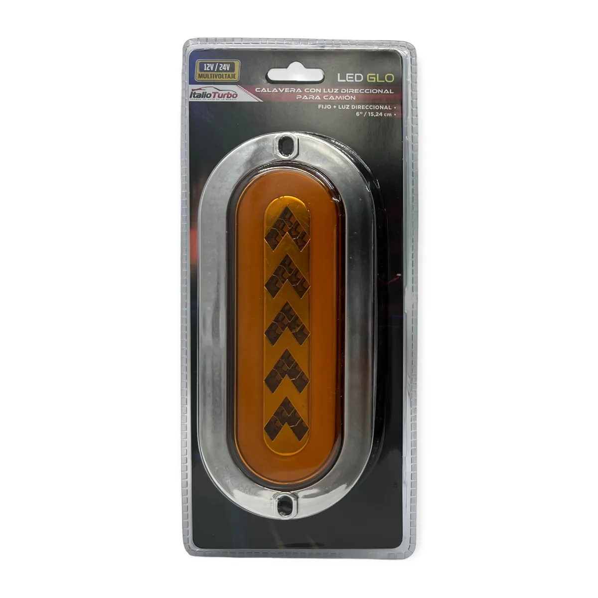 Plafón LED ovalado con flecha secuencial GLO · Ámbar
