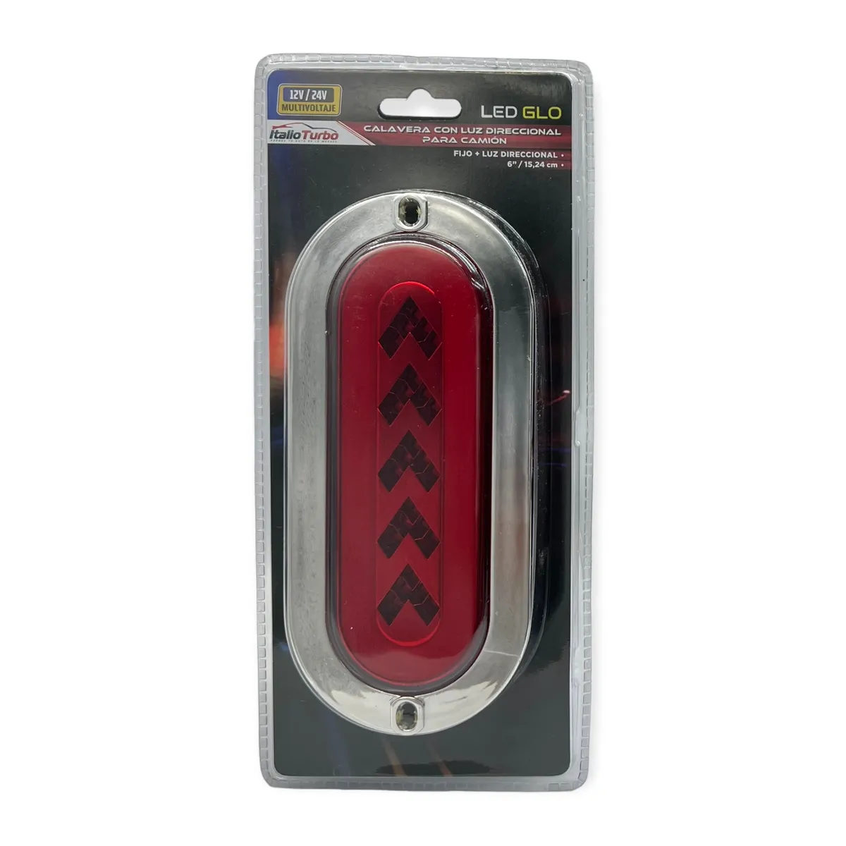 Plafón LED ovalado con flecha secuencial GLO · Rojo