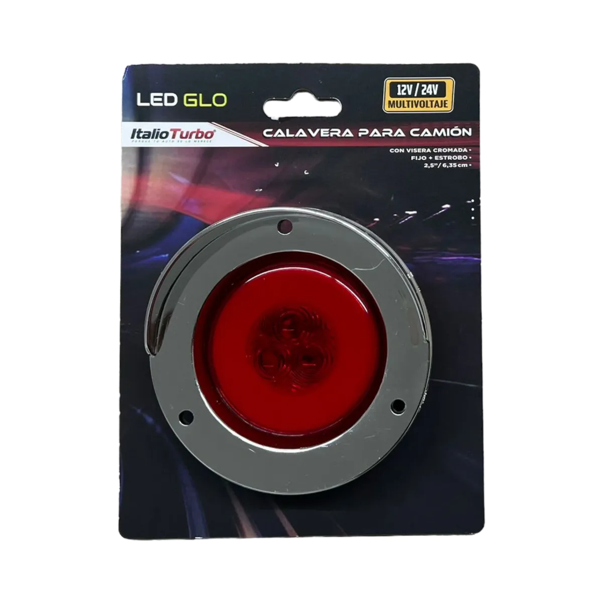Plafón direccional GLO para camión de 2.5" con visera  · Rojo