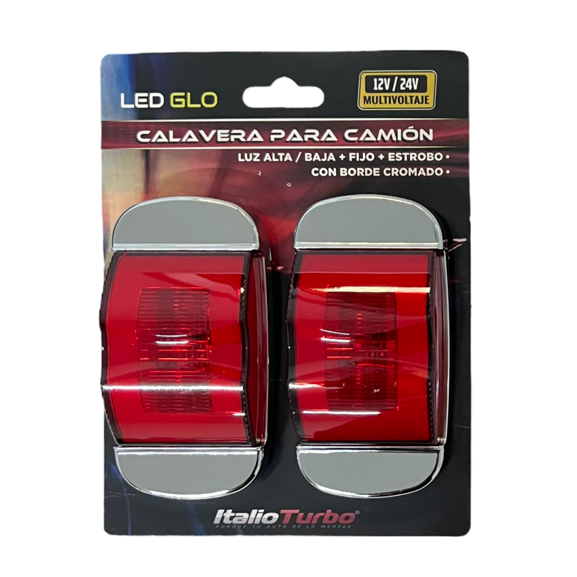Plafón lateral para camión con borde cromado  · Rojo