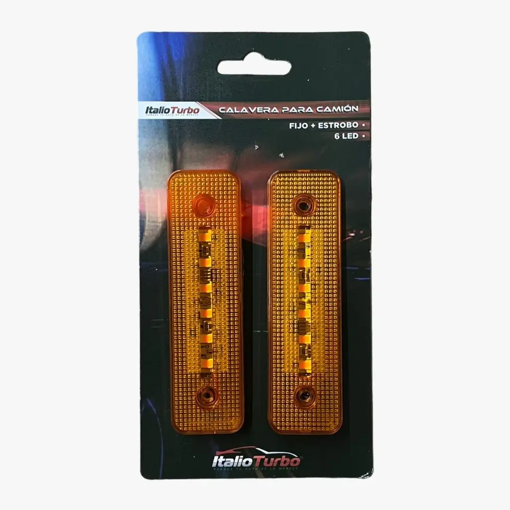 Par de plafón lateral para camión con 6 LED y reflejante  · Ámbar