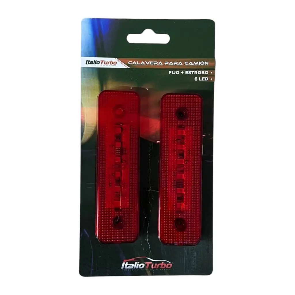 Par de plafón lateral para camión con 6 LED y reflejante  · Rojo