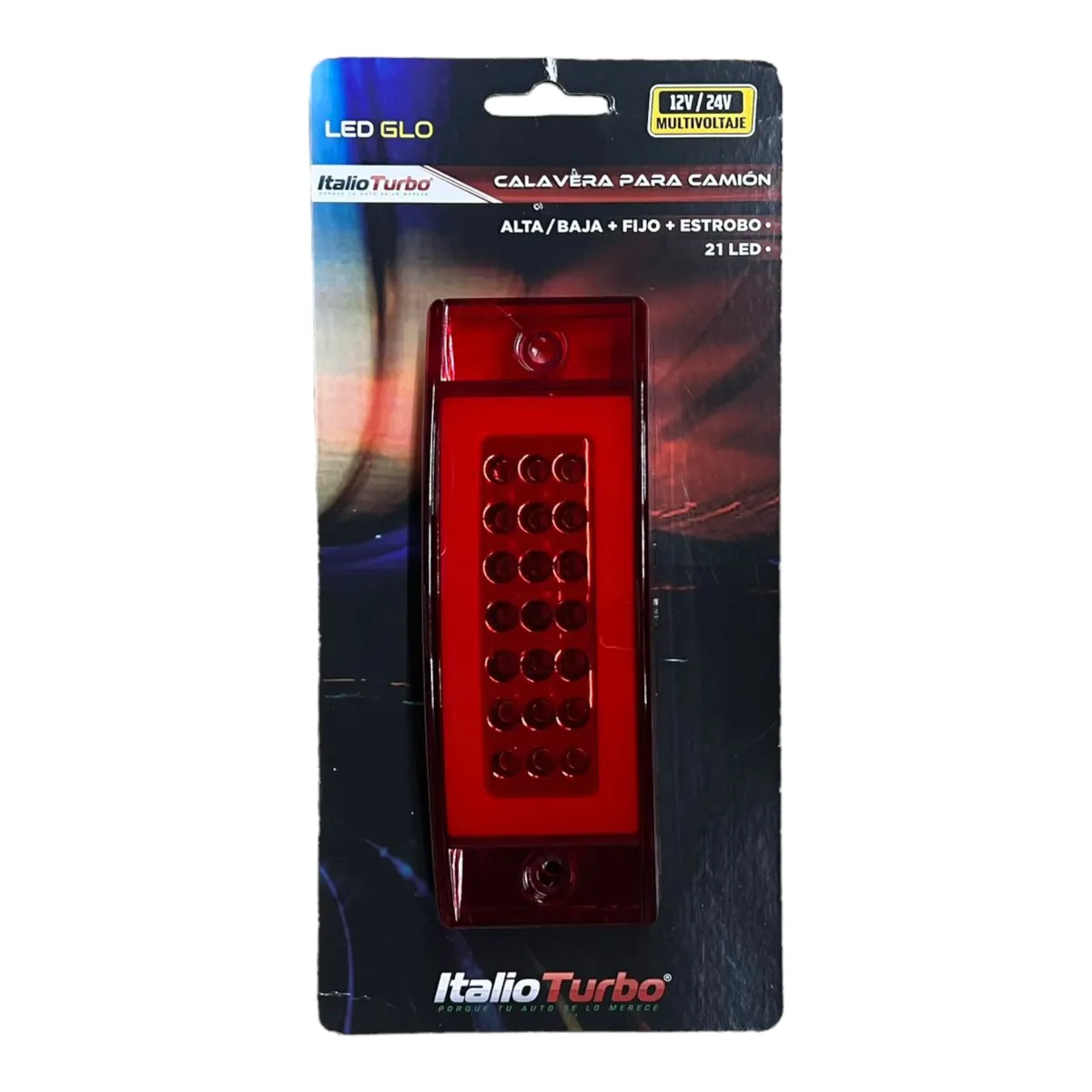 Plafón direccional lateral para camion con LED + glo · Rojo