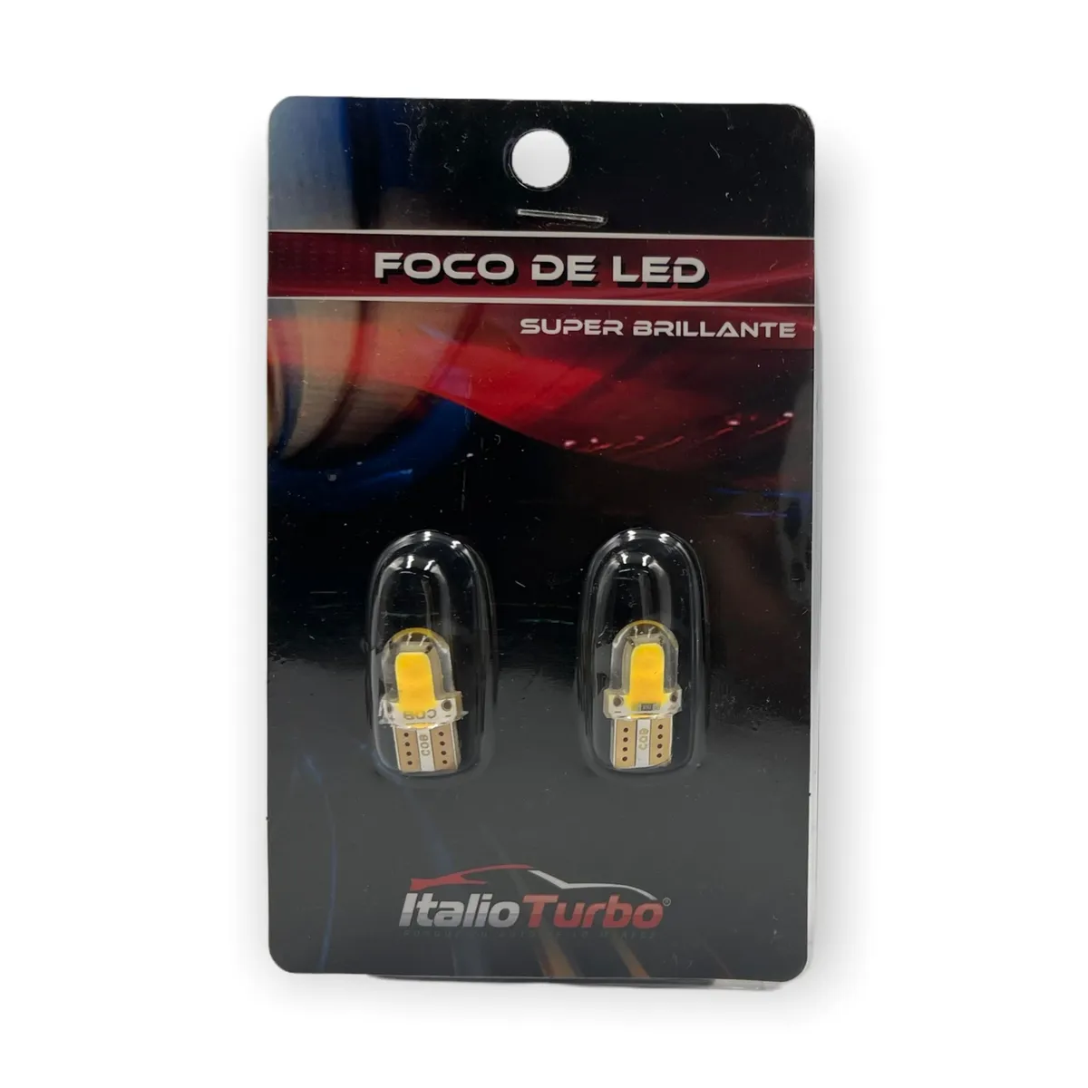 Foco de pellizco T10 LED COB · Ámbar