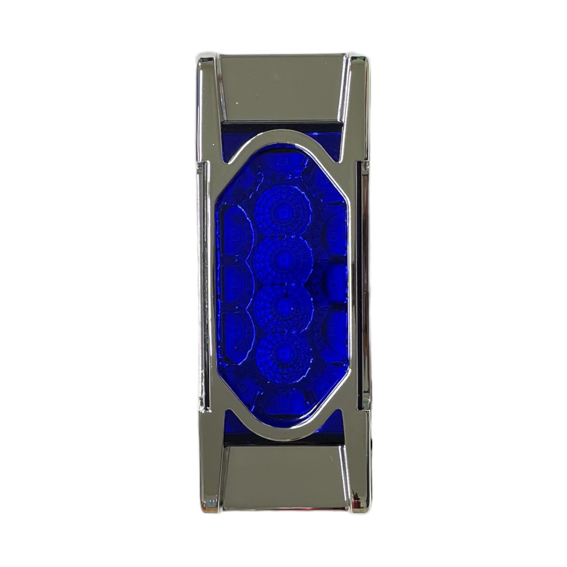 Plafón lateral para camión de 16 LED con base cromada estrobo y fijo 12/24V  · Azul