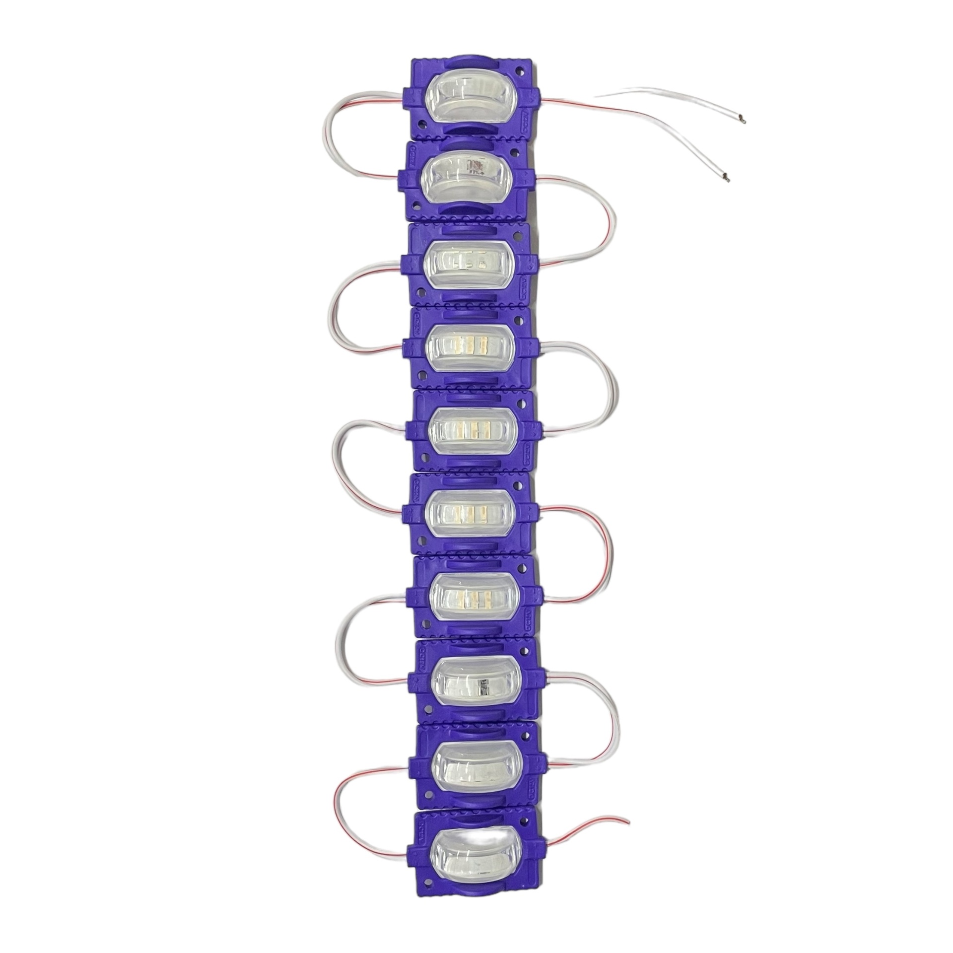 Modulo de 3 LED con lupa (tira de 20piezas)  · Morado