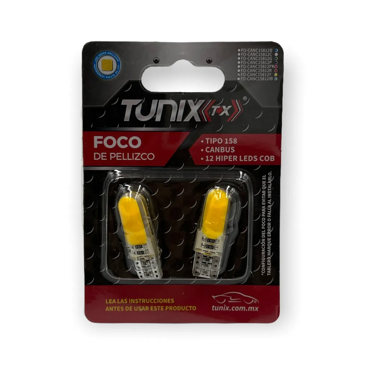 Foco T10 de gel con canbus · Amarillo