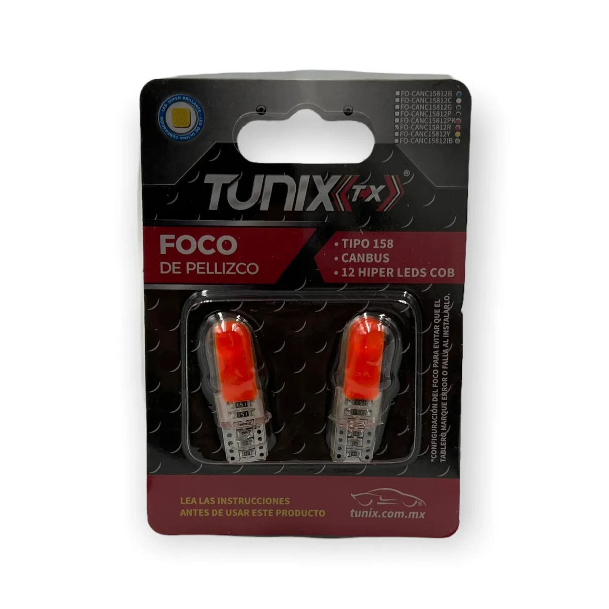 Foco T10 de gel con canbus · Rojo