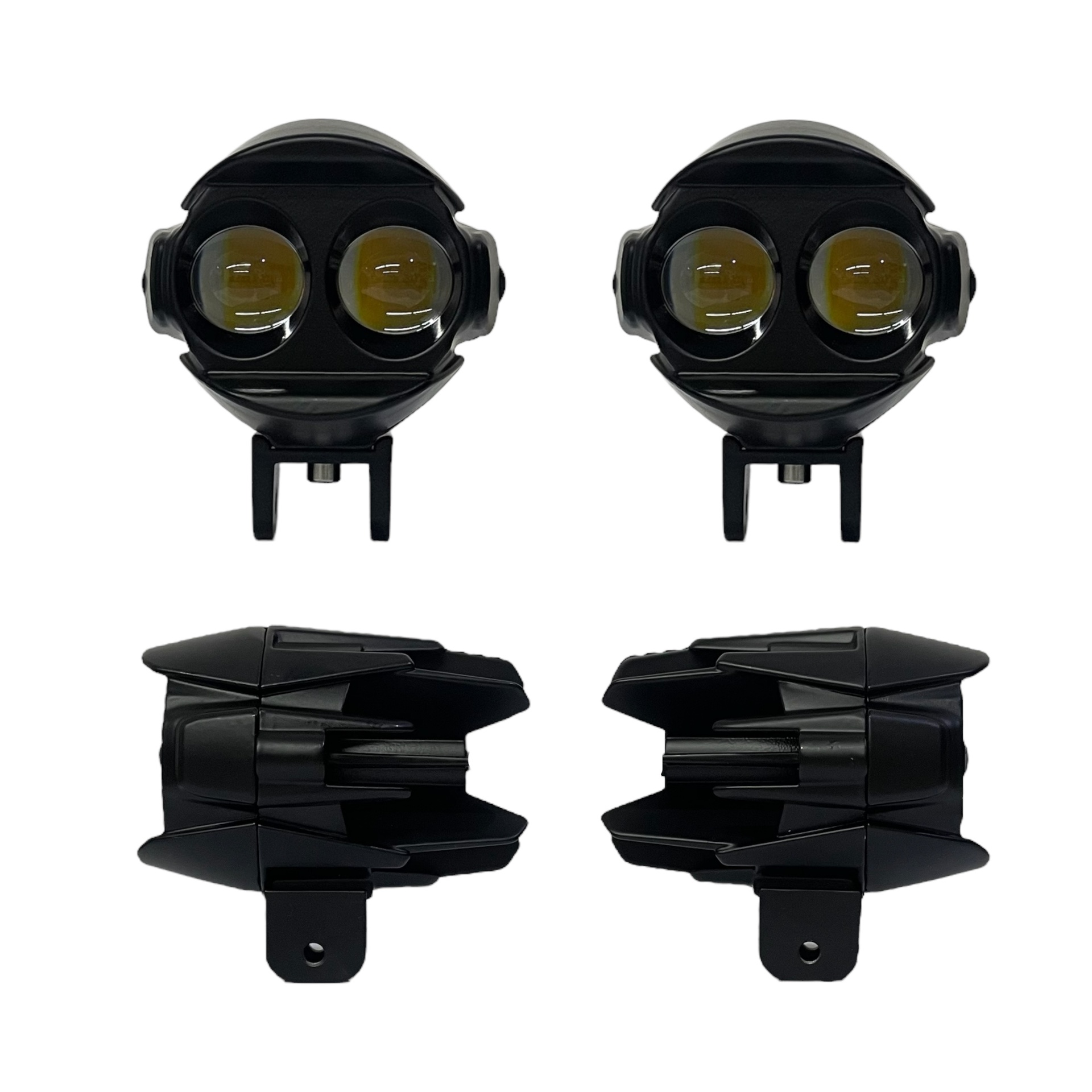 Faro auxiliar con dos lupas LED y mini vicera bicolor