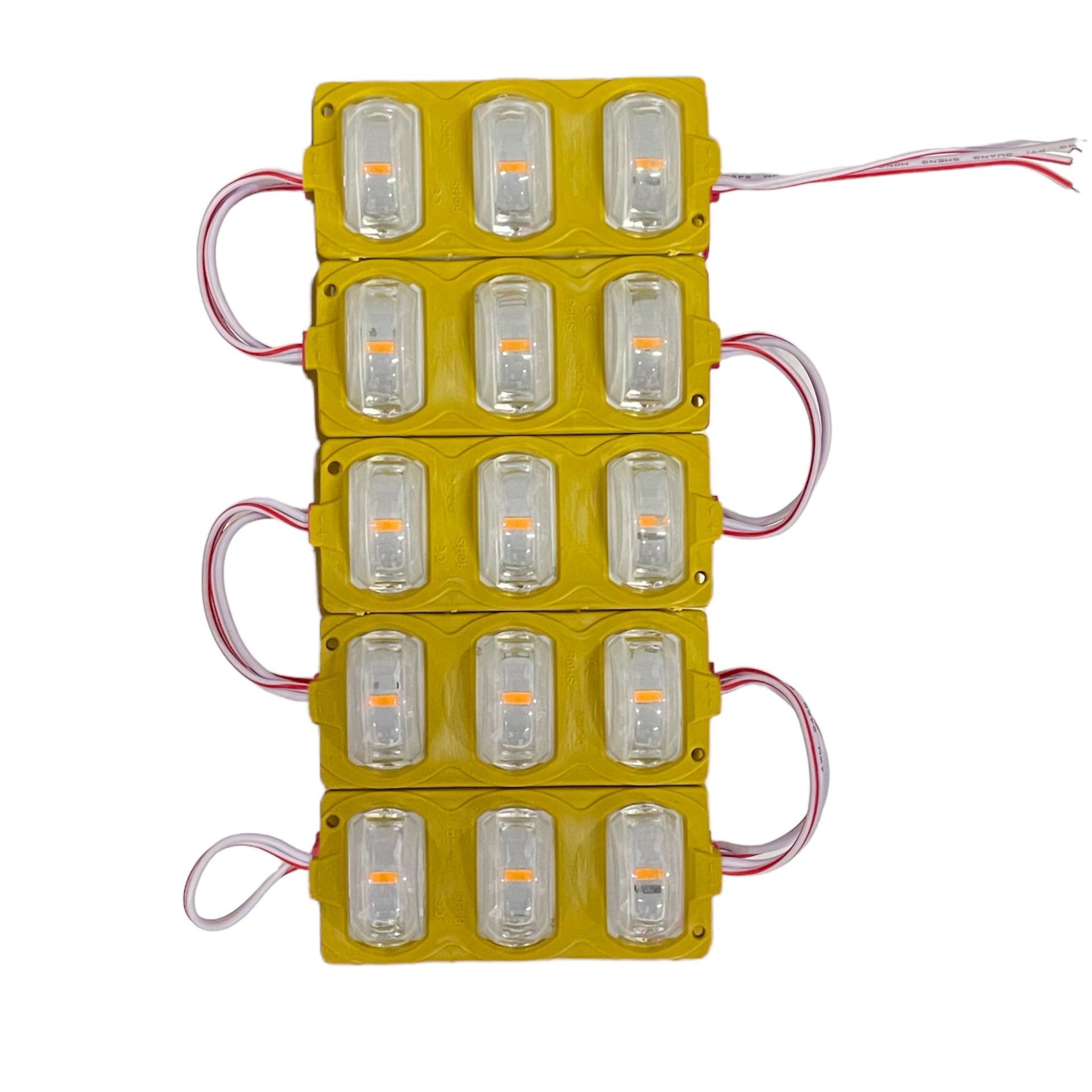 Tira de modulo LED con 3 lupas (tira de 10 piezas) — Amarillo