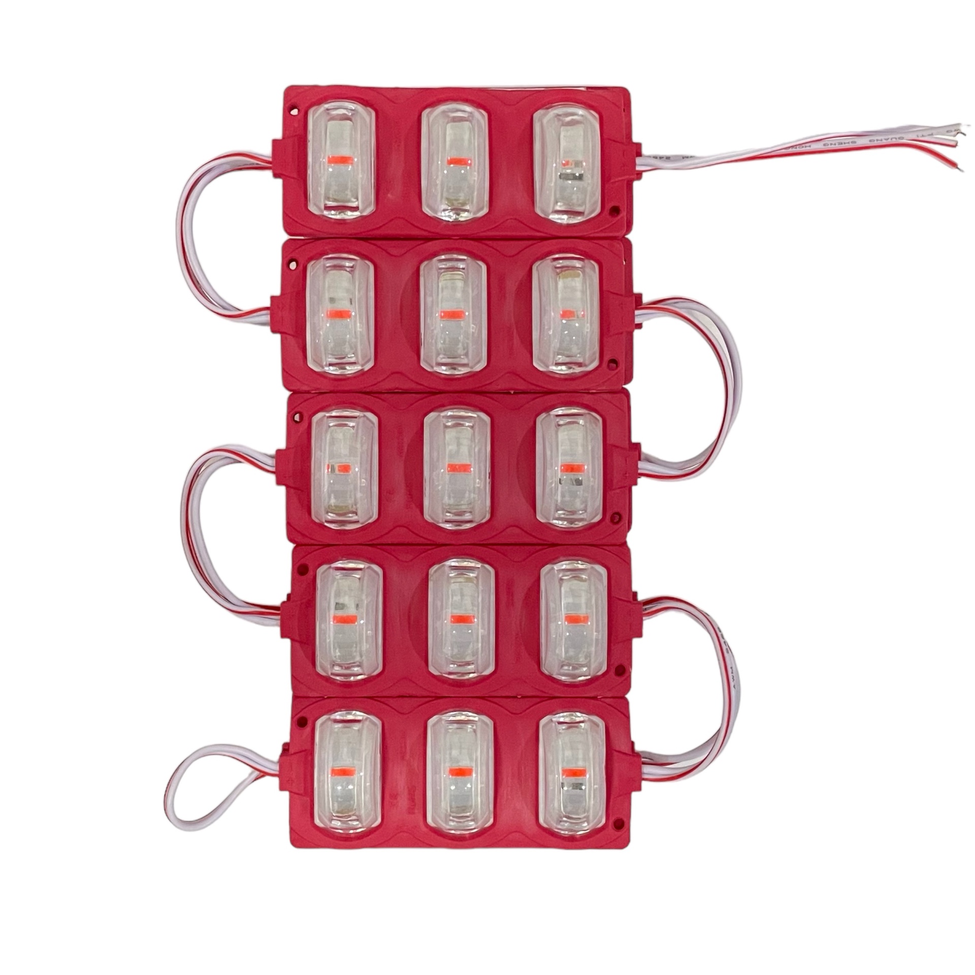 Tira de modulo LED con 3 lupas (tira de 10 piezas) — Rojo