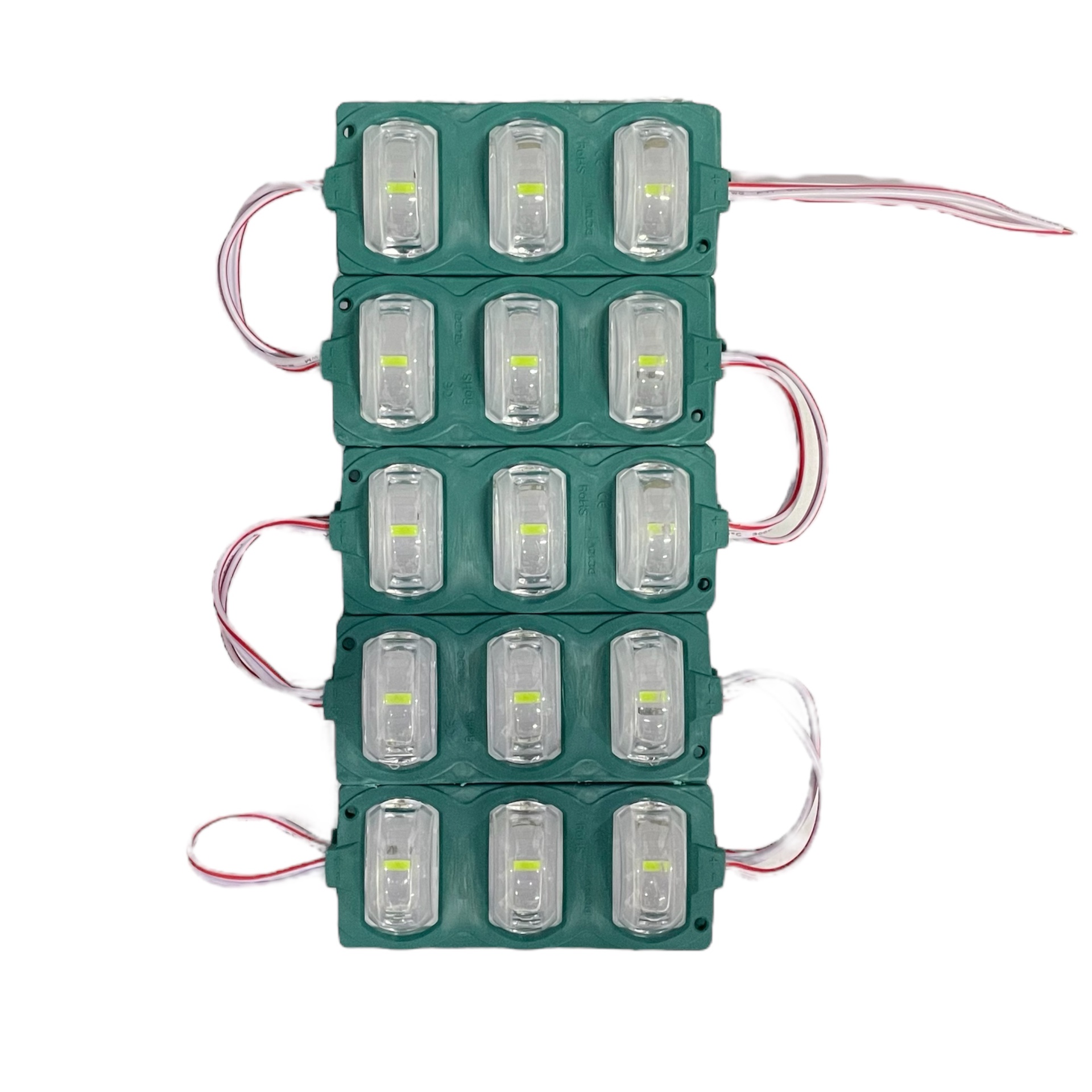Tira de modulo LED con 3 lupas (tira de 10 piezas) — Verde