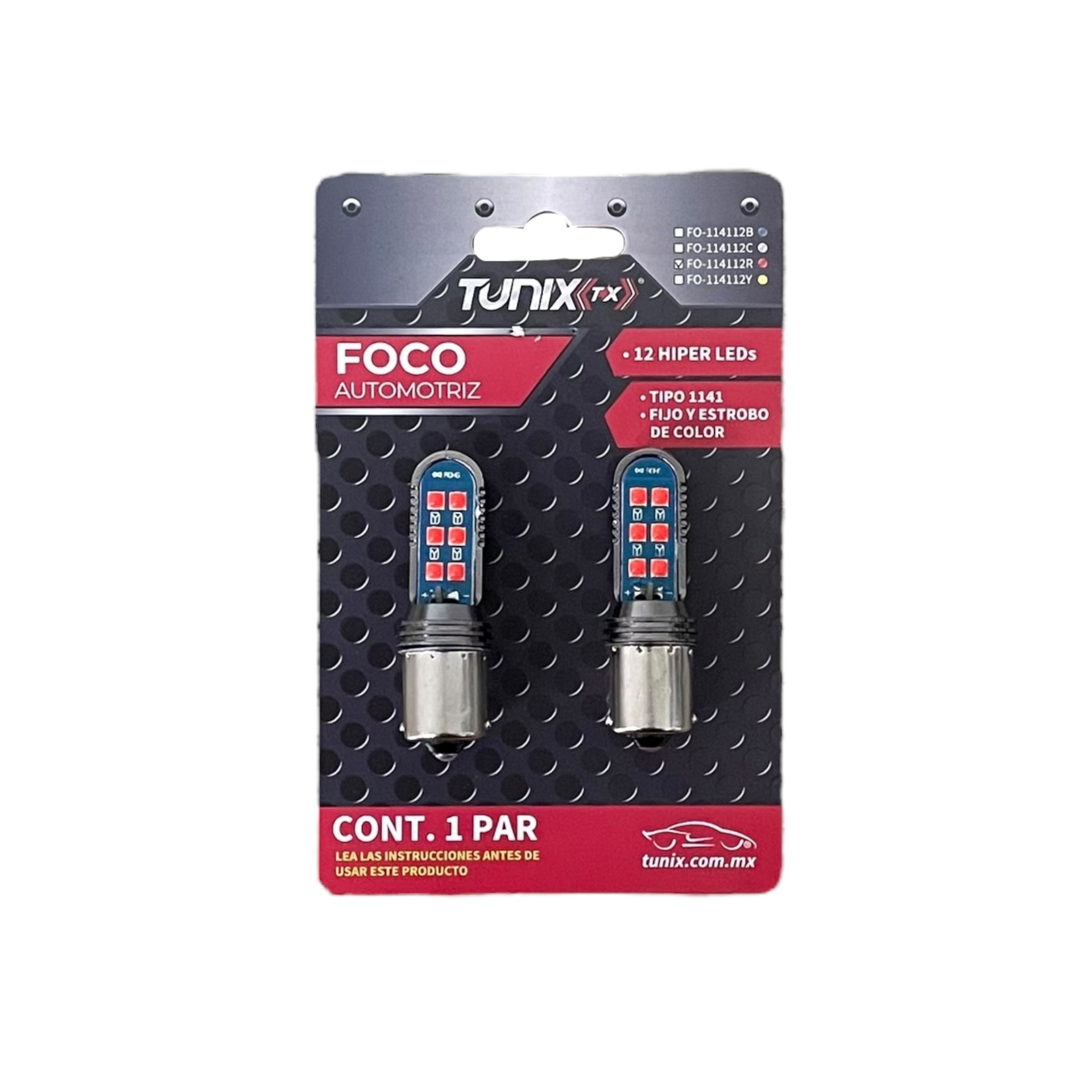 Foco de un polo 1141 con 12 hiperled · Rojo