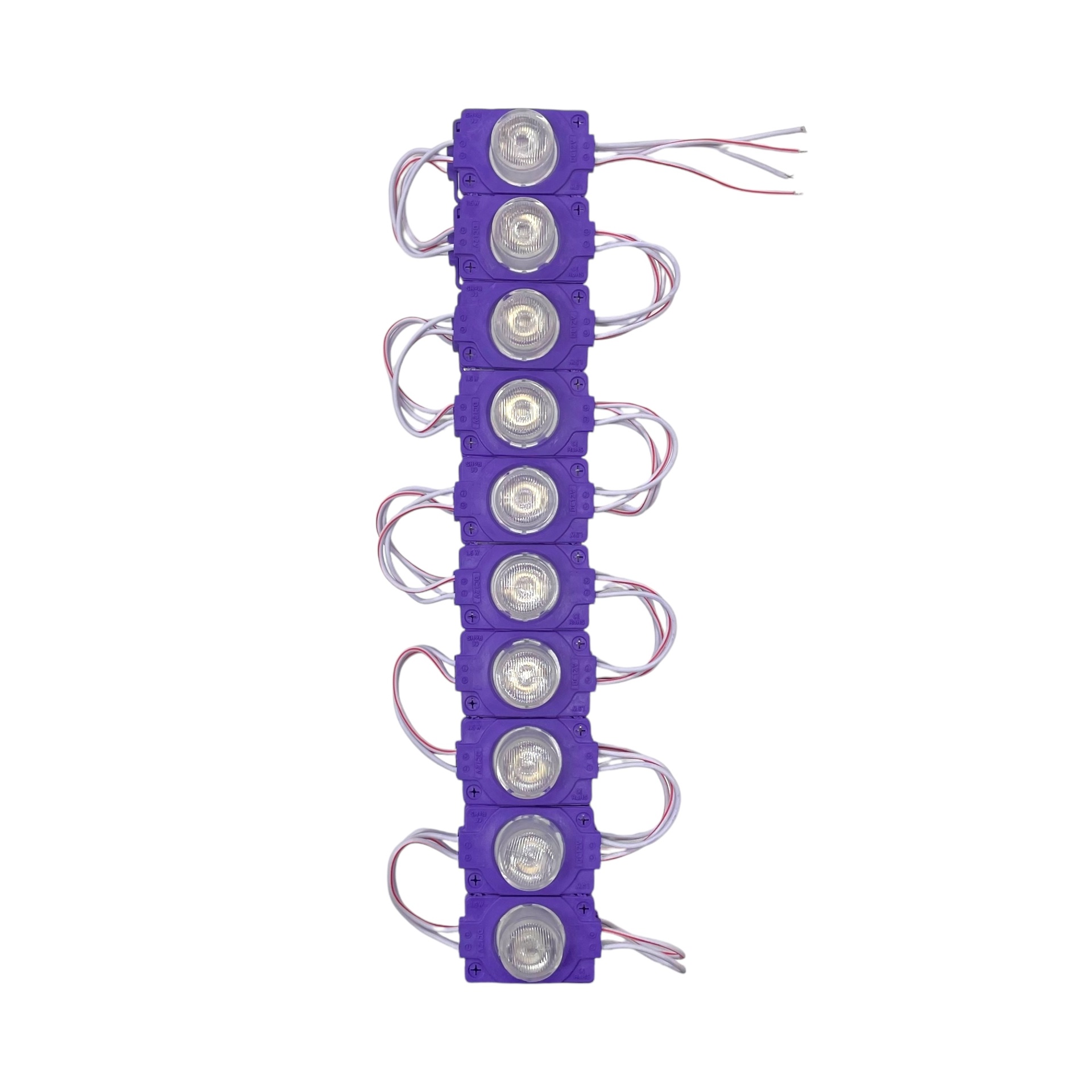 Tira de modulo LED tipo sombrero (tira de 20 piezas) · Morado