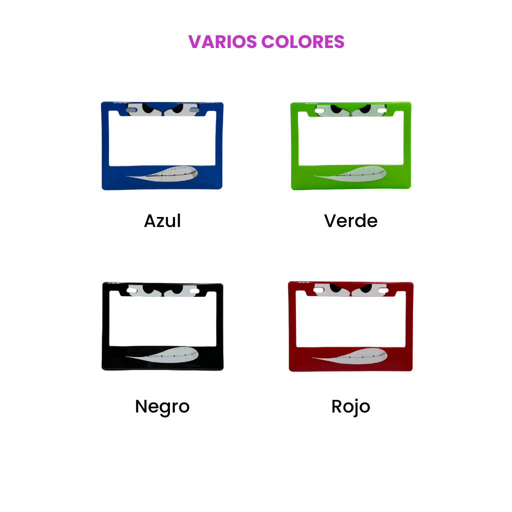 Portaplaca para motocicleta Angry face (varios colores) · Amarillo