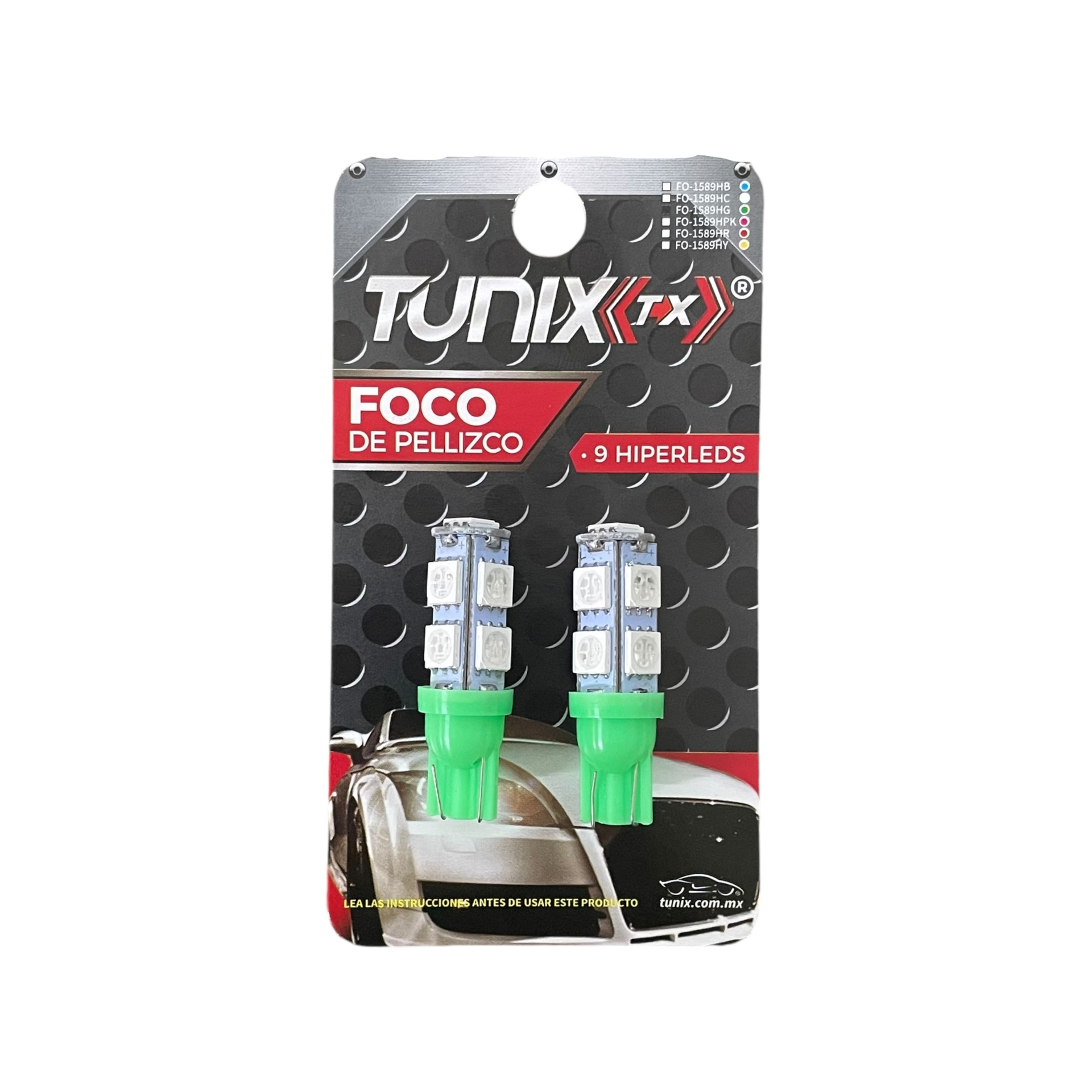 Foco T10 con 9 hyperled · Verde