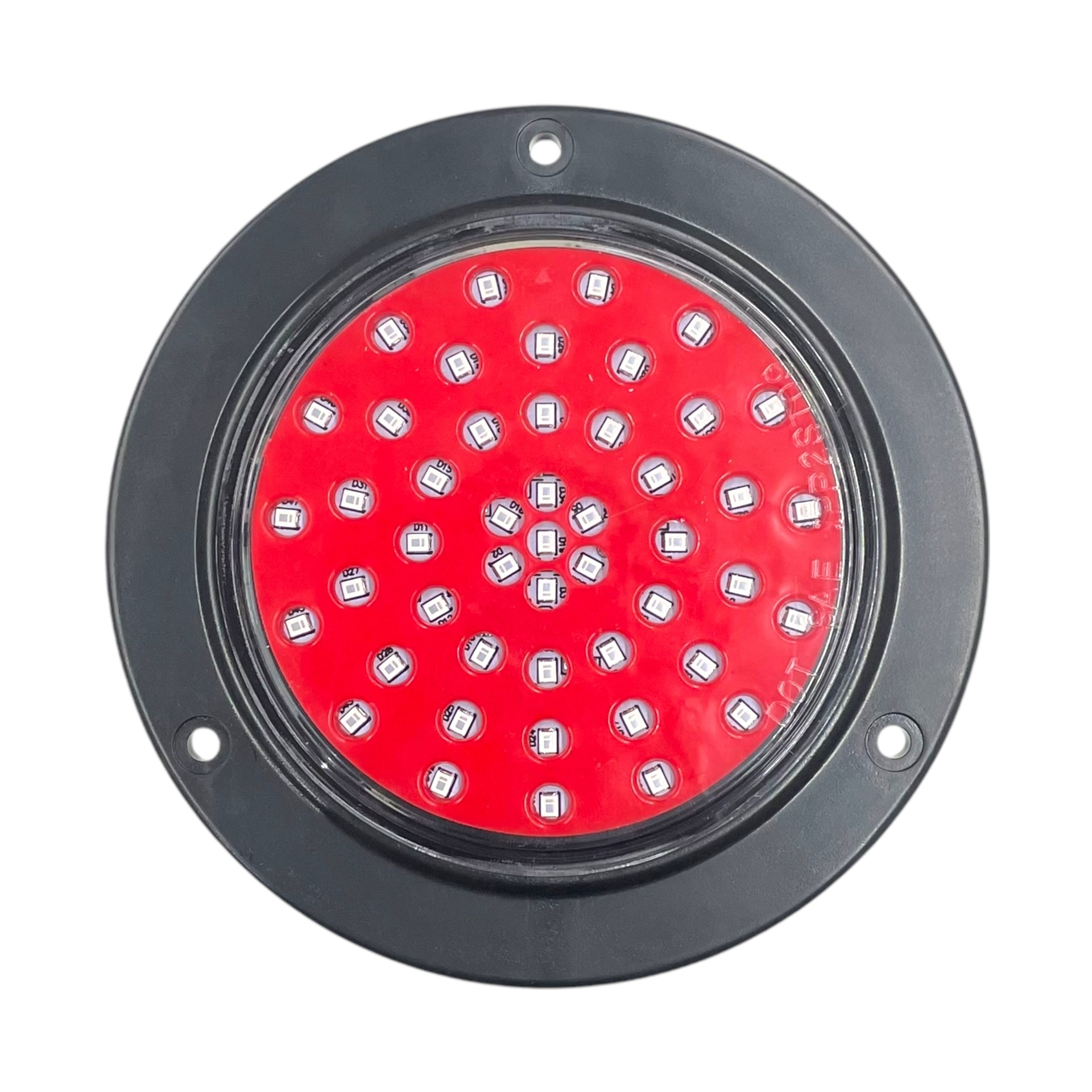 Plafon redondo de 4" con base negra de 48 LED con funciones 12/24V — Rojo
