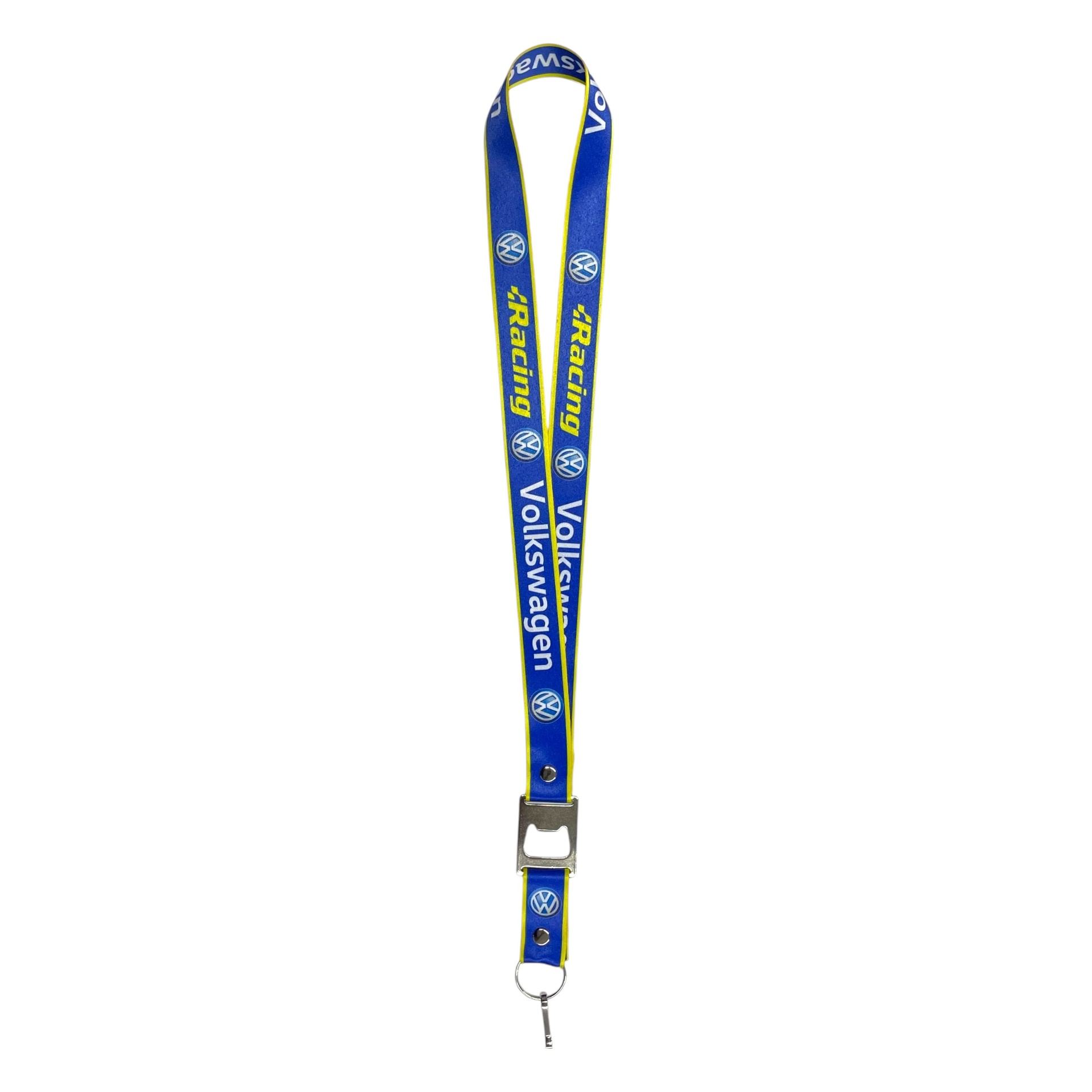 Lanyard con destapador VW Racing azul
