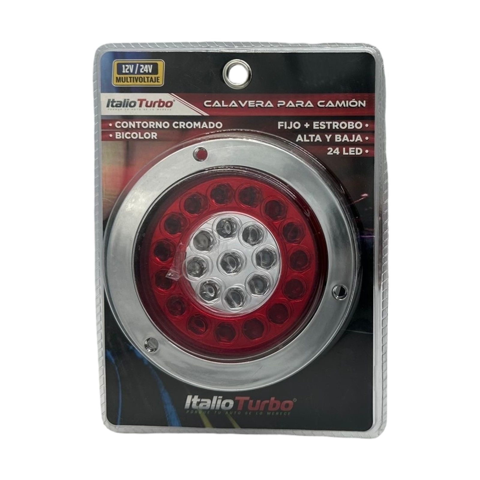 Plafón para camion 4" tipo flor · Blanco/rojo