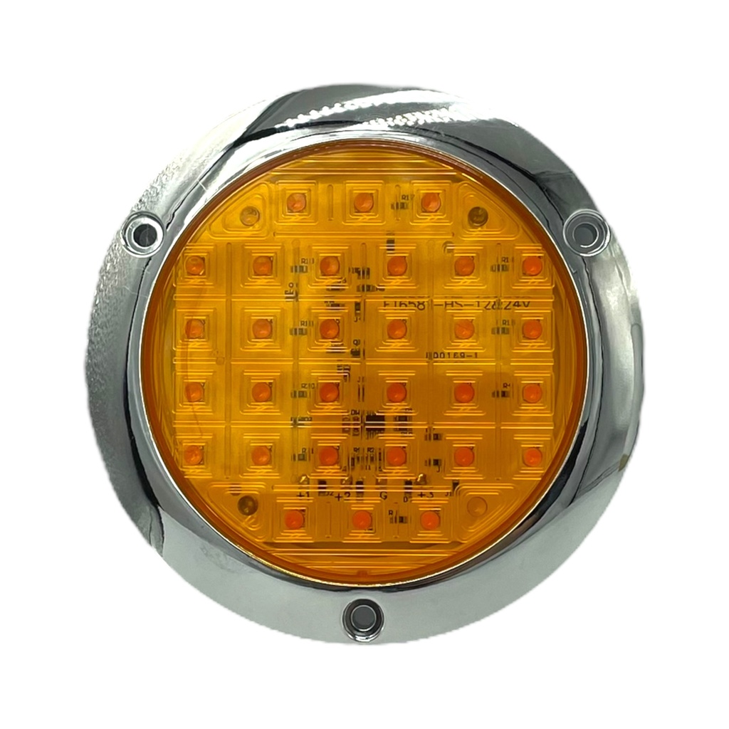Plafón slim redondo de 30 LED base cromada · Ámbar