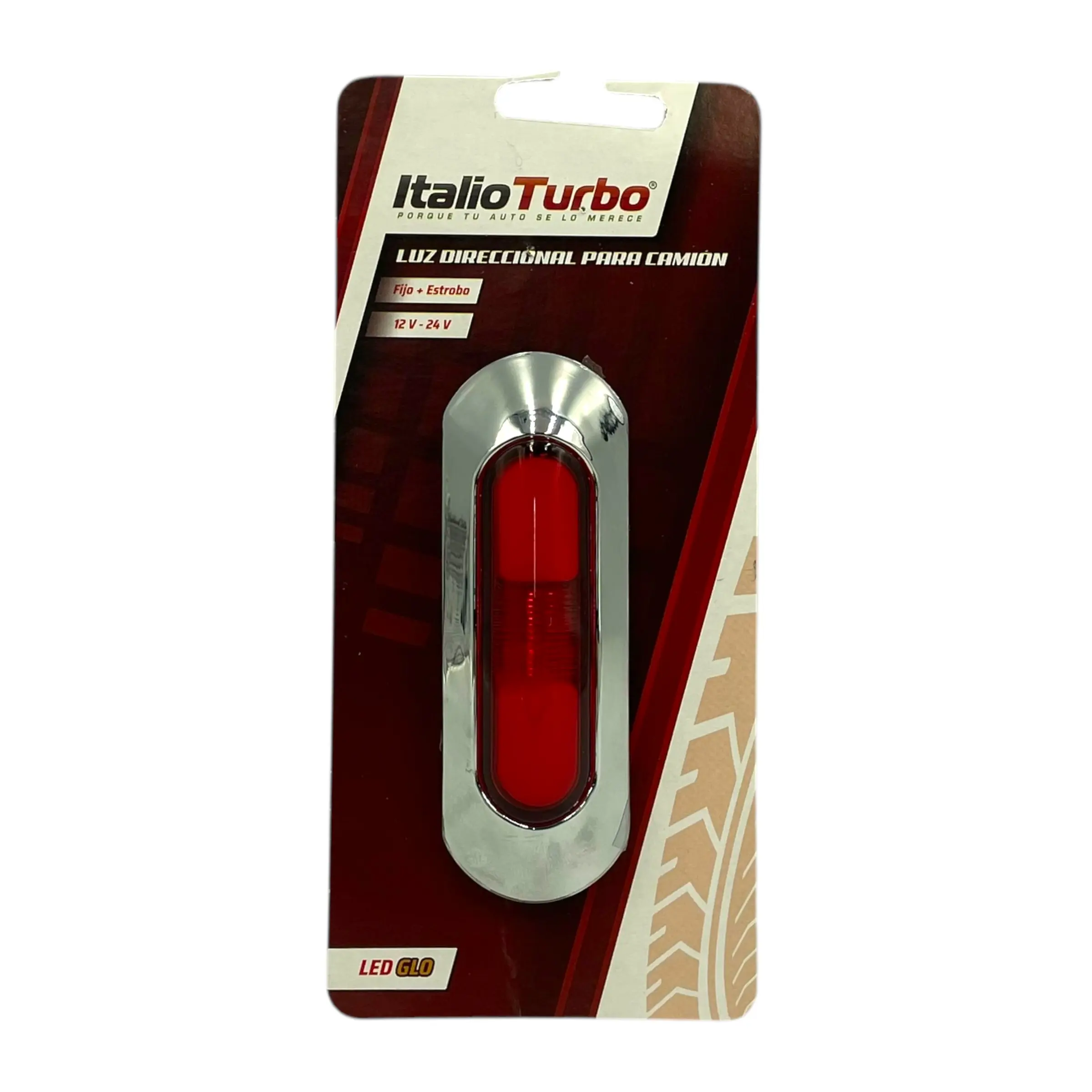 Plafón direccional para camión contorno cromado de 12 LED · Rojo