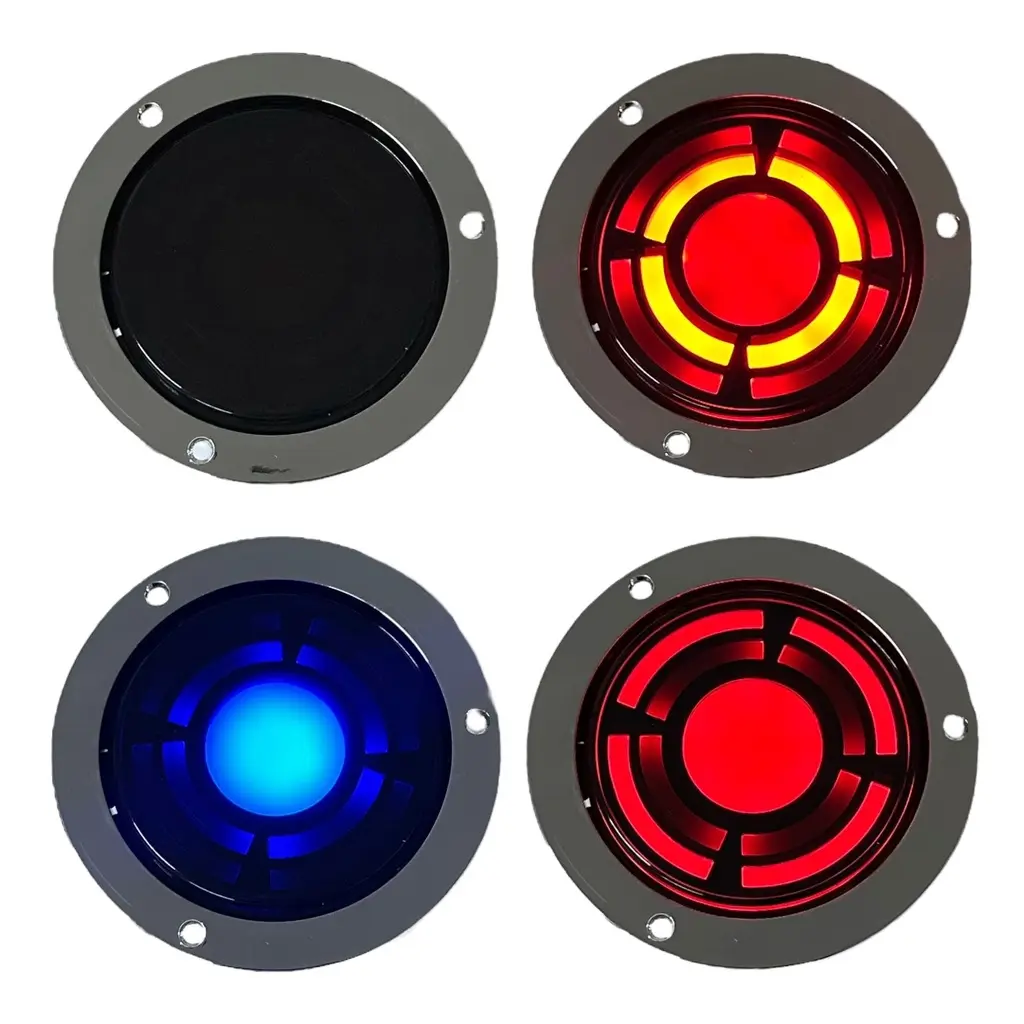 Plafón de 4" bicolor mica humo con funciones azul/rojo