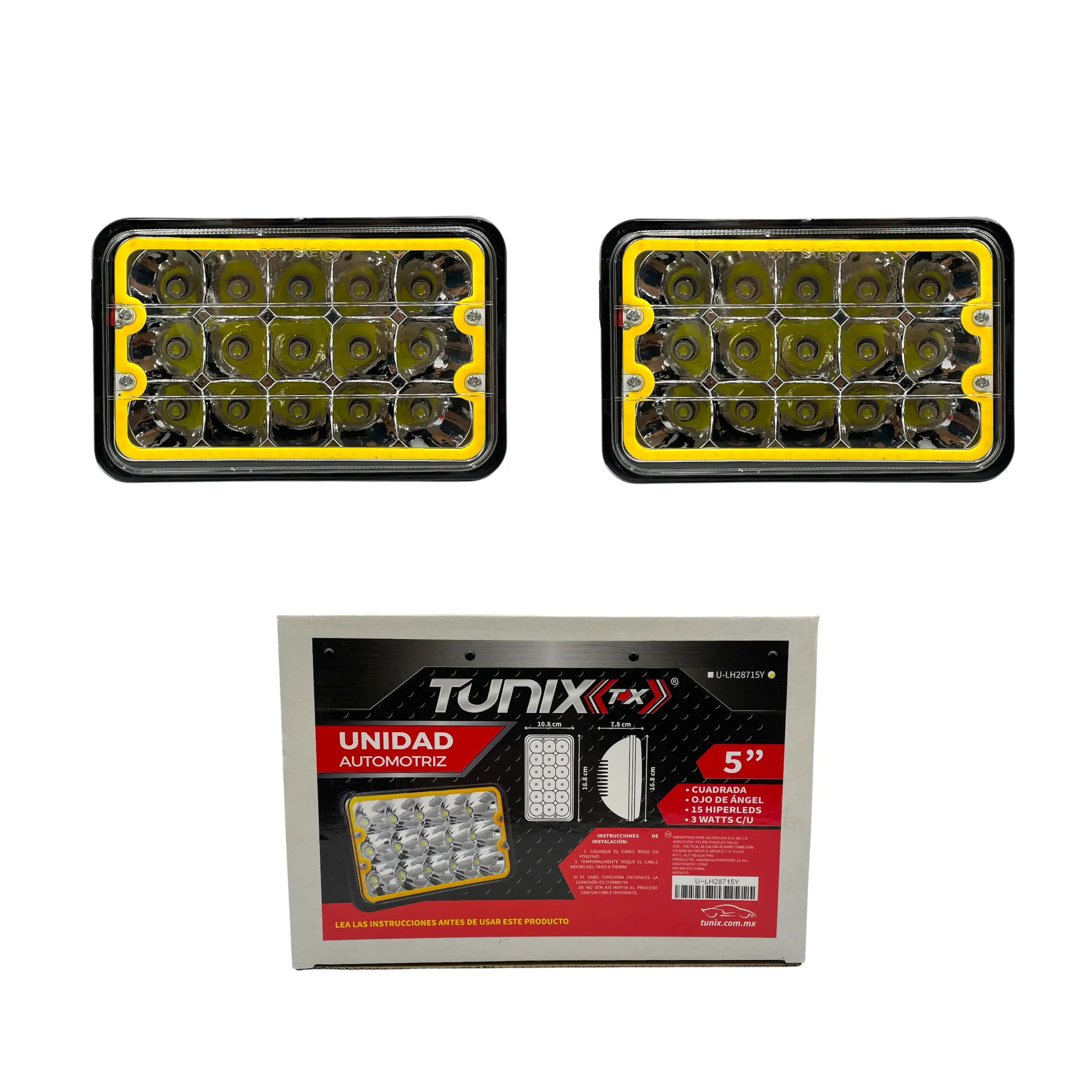 Unidad de 5" con arillo LED tunix colores disp — Ámbar
