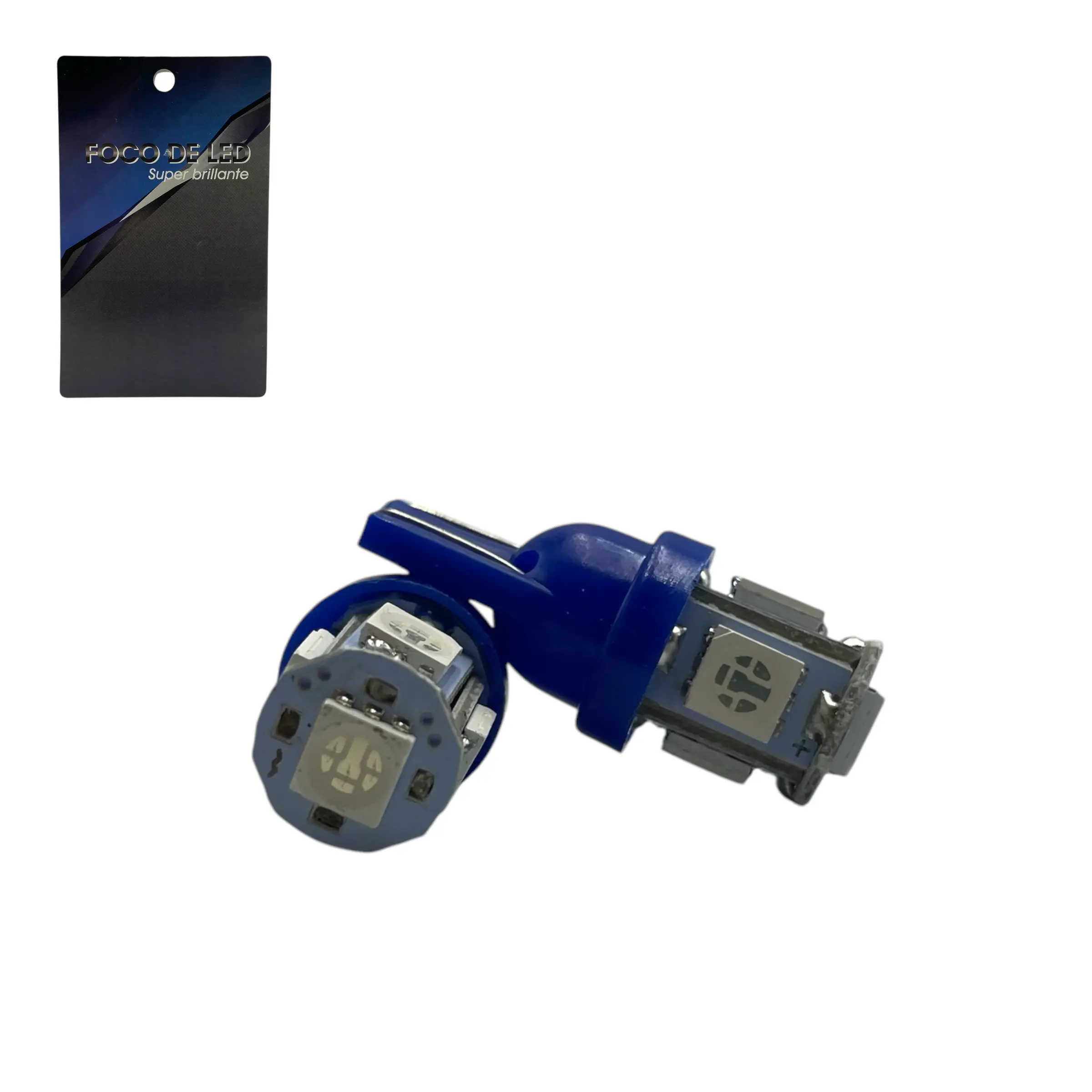 Foco de pellizco 158 t10 con 5 LED — Azul