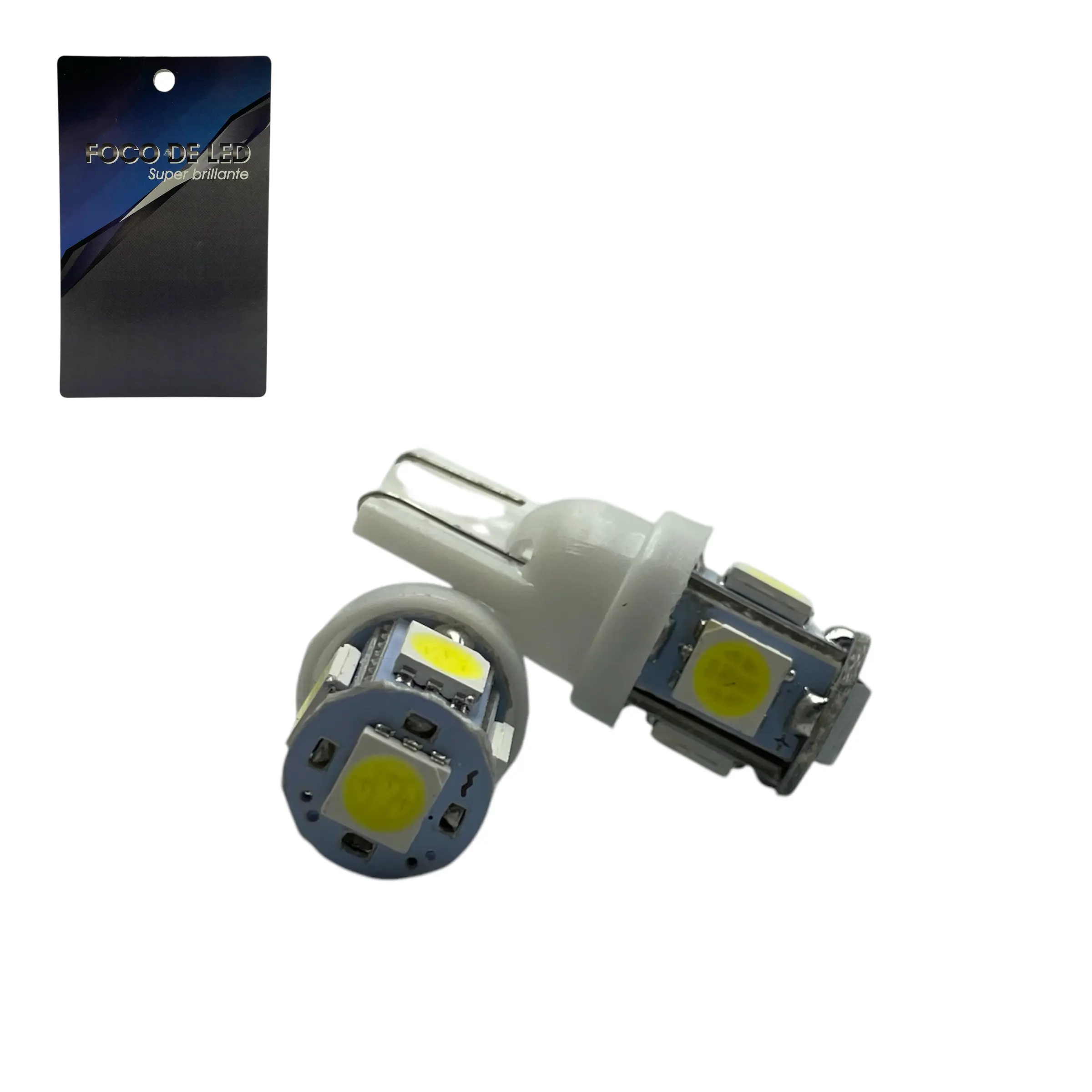 Foco de pellizco 158 t10 con 5 LED — Blanco